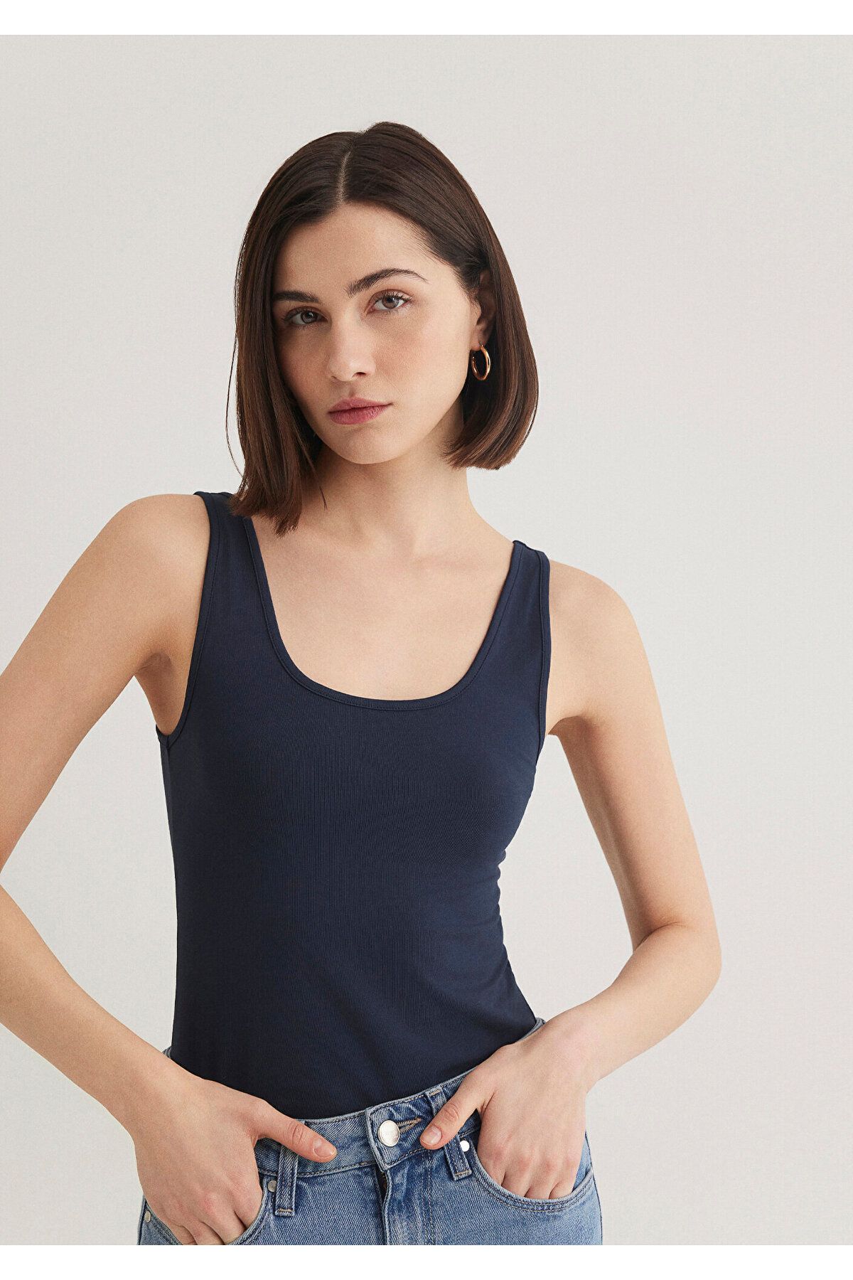 Mavi-2er-Pack Basic-Tanktops für Damen in Grau und Marineblau mit tailliertem Schnitt 1611367 -70490 4