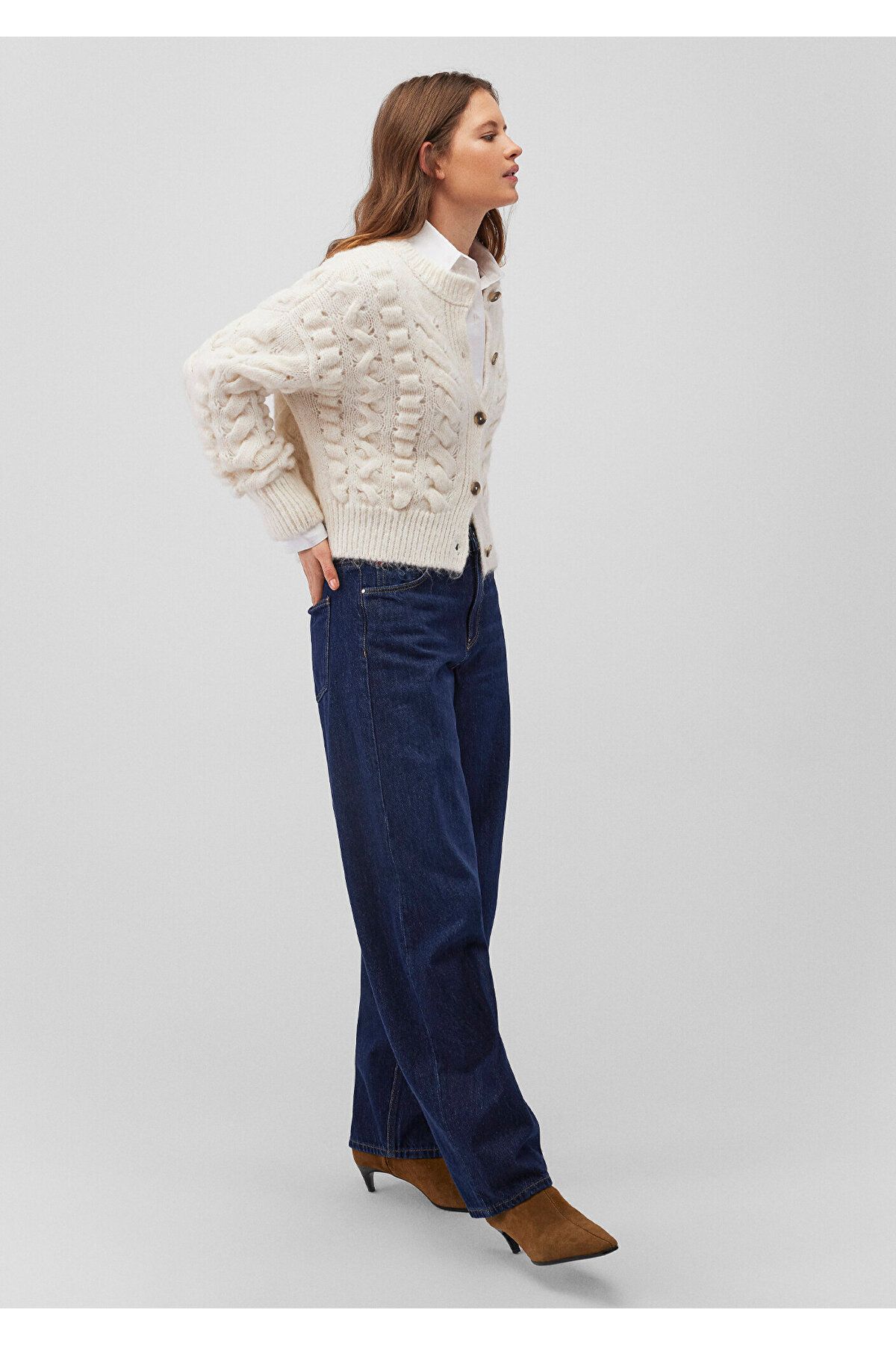 Mavi-Buttoned Ecru Cardigan Regular Fit / Regular Fit 1710589 -80194 5