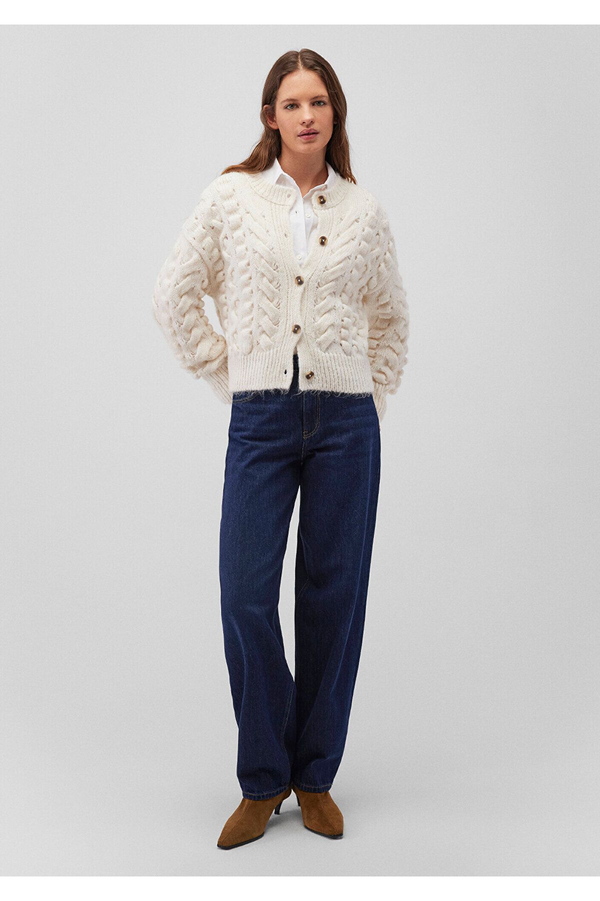 Mavi-Buttoned Ecru Cardigan Regular Fit / Regular Fit 1710589 -80194 3