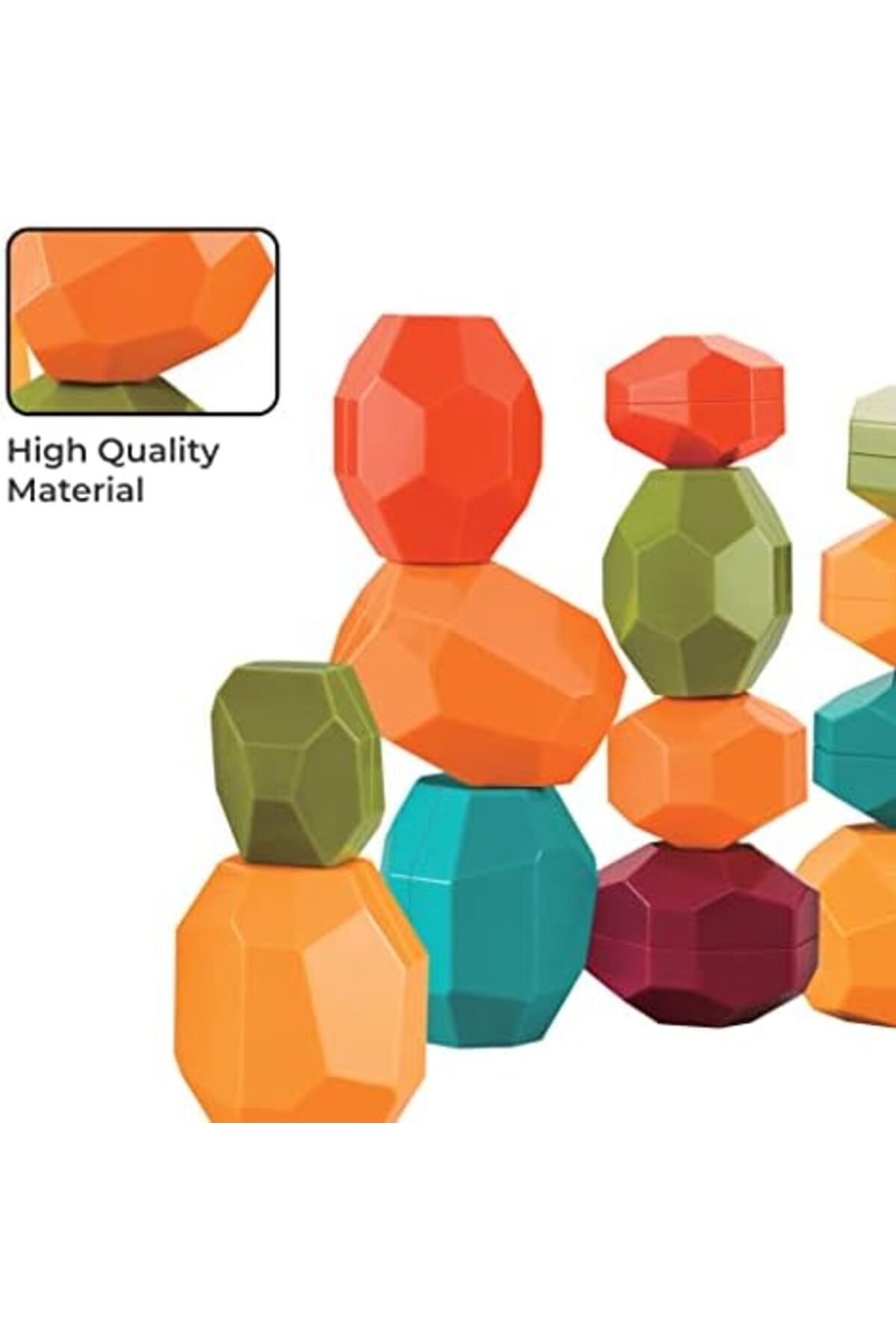 بلوک‌های آموزشی تعادل‌ساز، حسی و پرجنب‌وجوش Rock and Stack برای کودکان نوپا از ۱۲ ماه به بالا، لیا