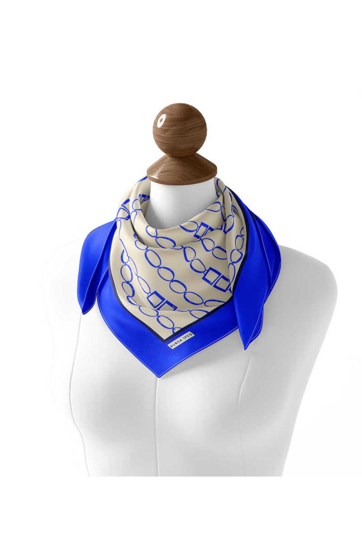 Bursa İpek-Saks Chain Pattern Twill Silk Scarf 3