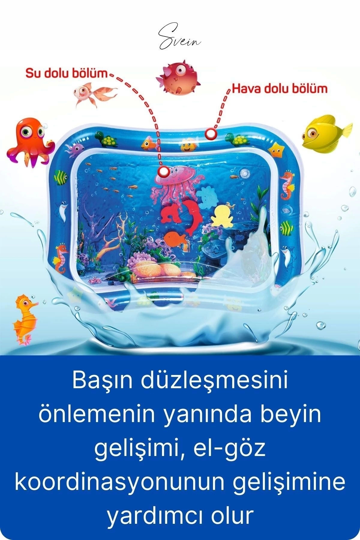 Svein Dayanıklı Sızdırmaz Su Oyun Matı Bebek Aktivite Oyuncağı BPA İçermez Emekleme Zamanı Duyusal Gelişim fotoğrafı 3 (önizleme)