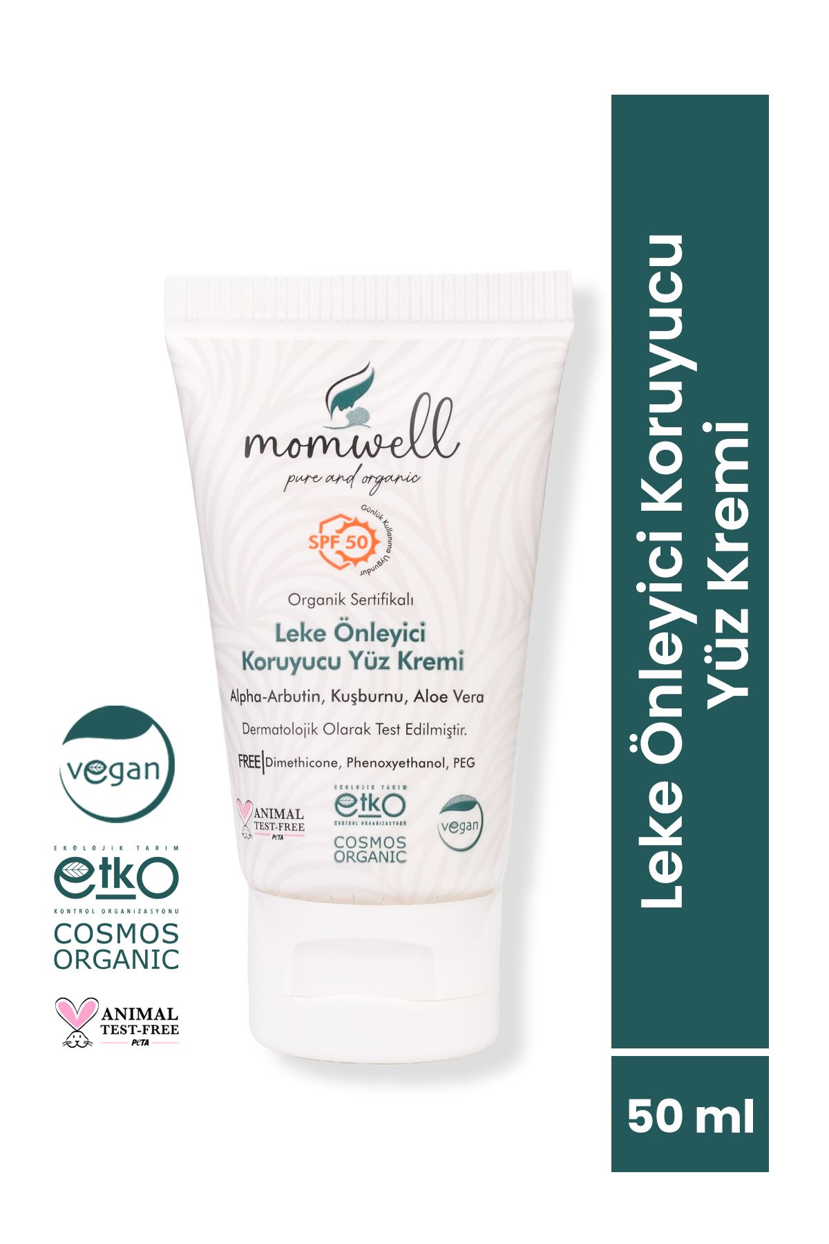 Momwell-Spf 50+ Facial Sunscreen |   Anti-Blemish & Organic |   50ml 1