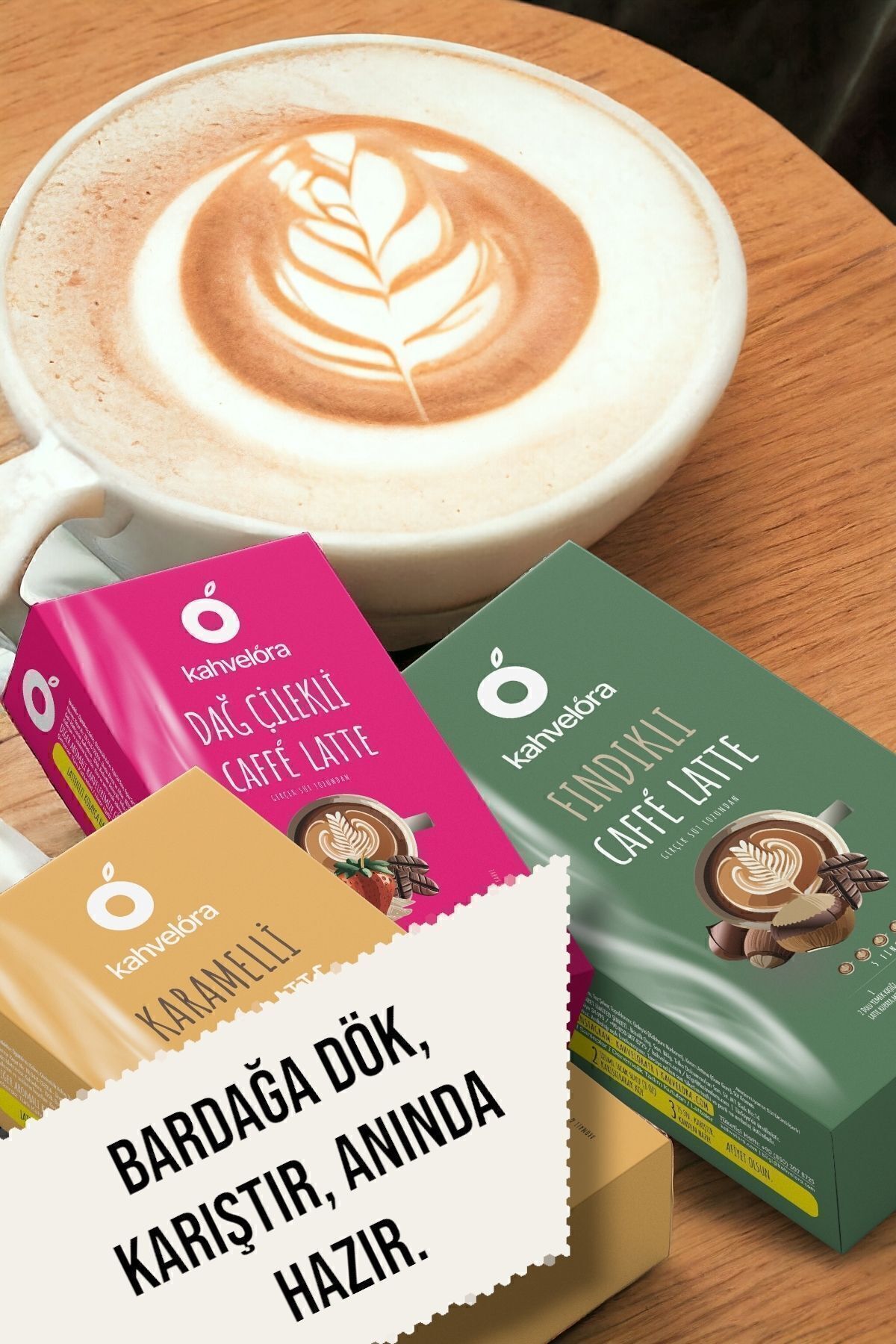 kahvelora-300g Caffe Latte with Hazelnut - Exquisite Drink - Ready Cafe Latte Coffee - Just Stir 3