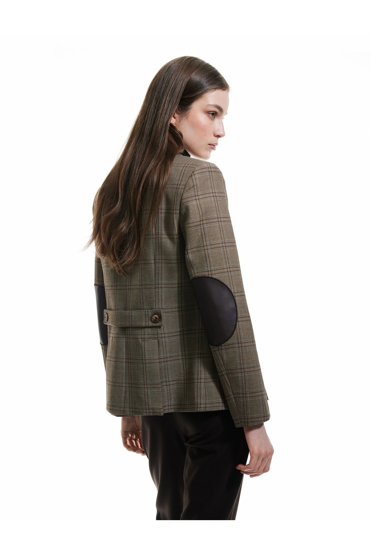 Koton-Double Breasted Blazer Jacket - Pockets and Buttons, Hip Length 1