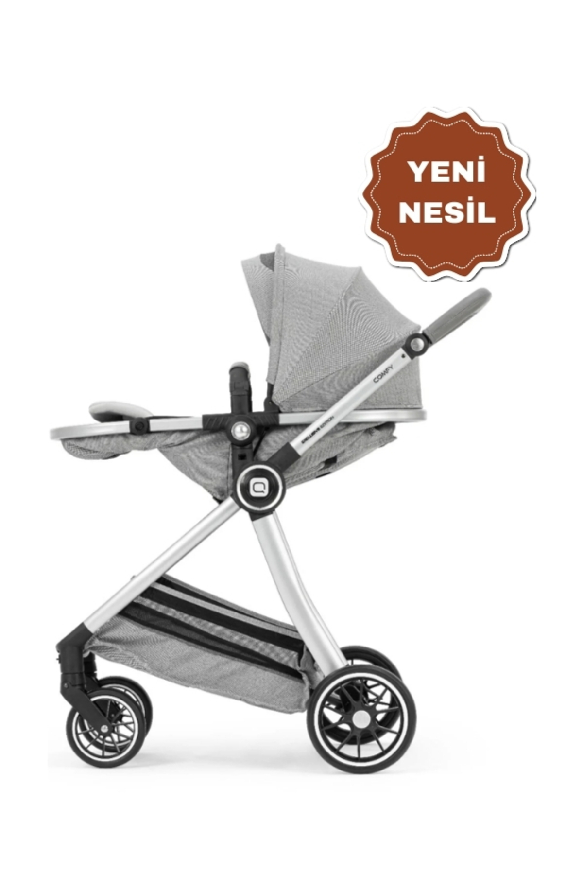 modabebekler 2025 Yeni Seri Mamma Energy Yeni Doğana Uygun Çift Yönlü Bebek Arabası Gri fotoğrafı 4 (önizleme)