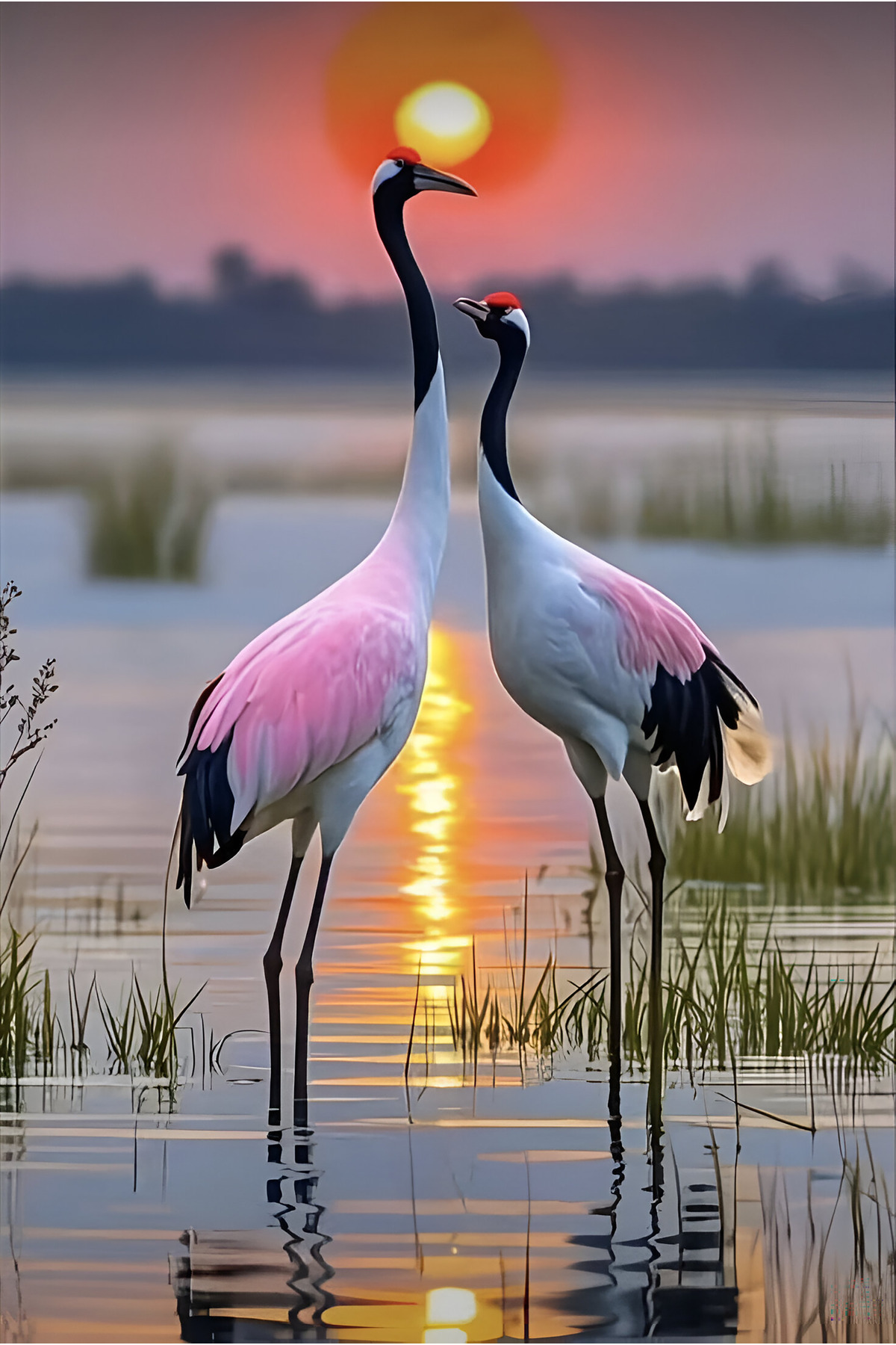 Birds at Sunset, Shatter Resistant Glass Table 309