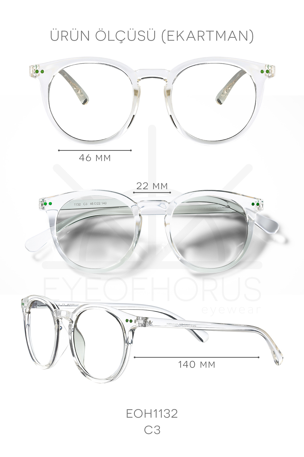 EYE OF HORUS-EOH1132-M C3 نظارات شاشة الضوء الأزرق الشفاف 4