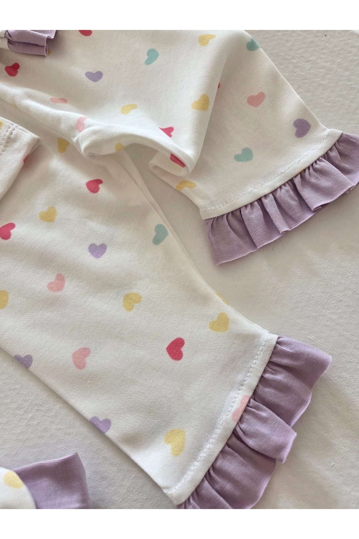 GizaKids %100 Pamuk Saç Bantlı Uzun Kollu Mevsimlik Kız Bebek Pijama Takımı fotoğrafı 4 (önizleme)