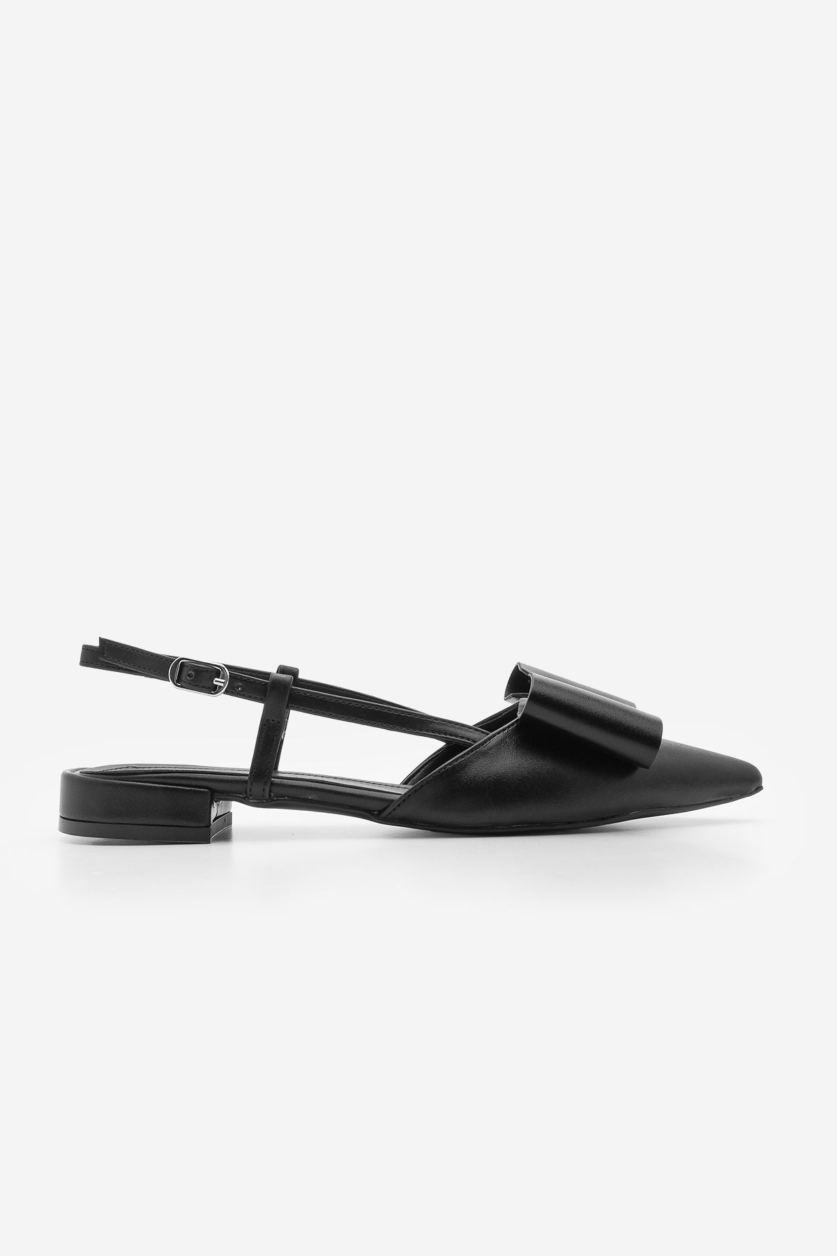 Marjin-Damen-Ballerinas mit spitzer Zehenpartie und Schleife, detailliert, mit offenem Rücken, Tolze, Schwarz 3