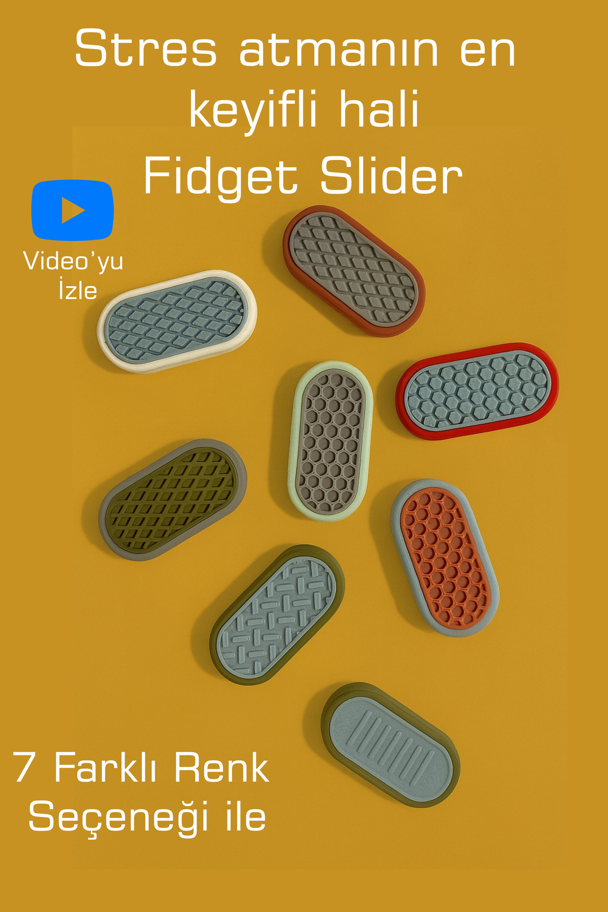 Alfa Tshirt Mıknatıslı Oval Stres Oyuncağı (Beyaz) – Magnetik Fidget Slider
