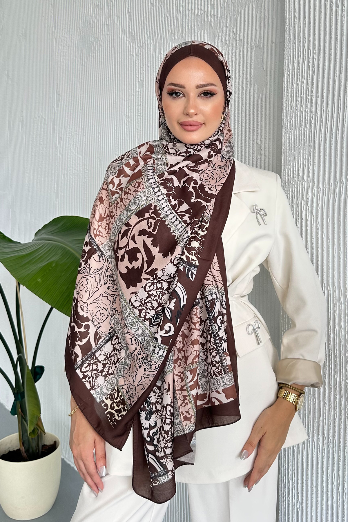 Stella Eşarp-Patch Ethnic Patterned Colorful Soft Cotton Shawl 3