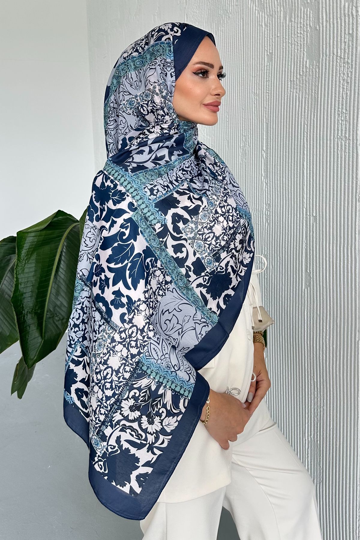 Stella Eşarp-Patch Ethnic Patterned Colorful Soft Cotton Shawl 5