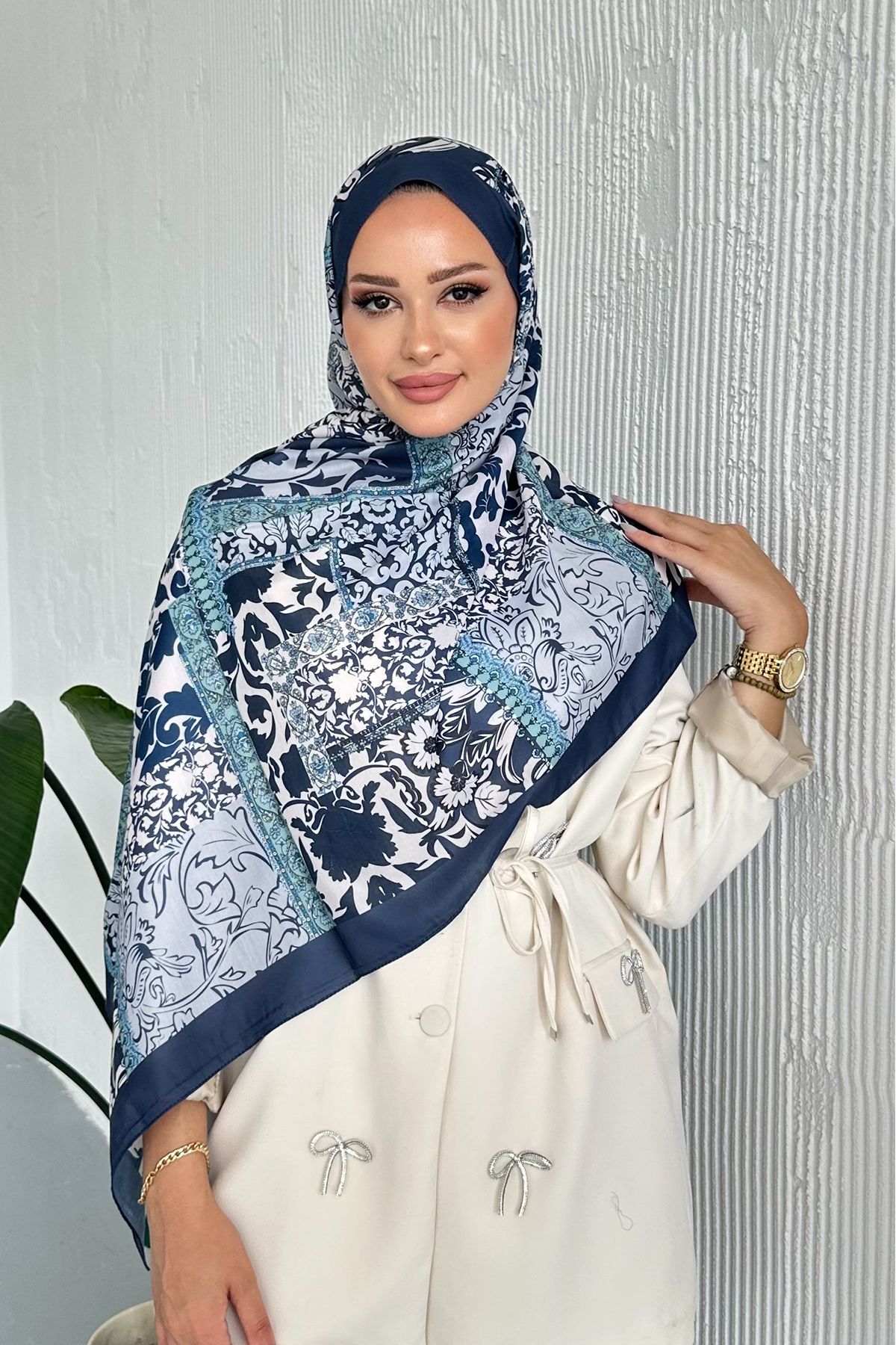Stella Eşarp-Patch Ethnic Patterned Colorful Soft Cotton Shawl 4