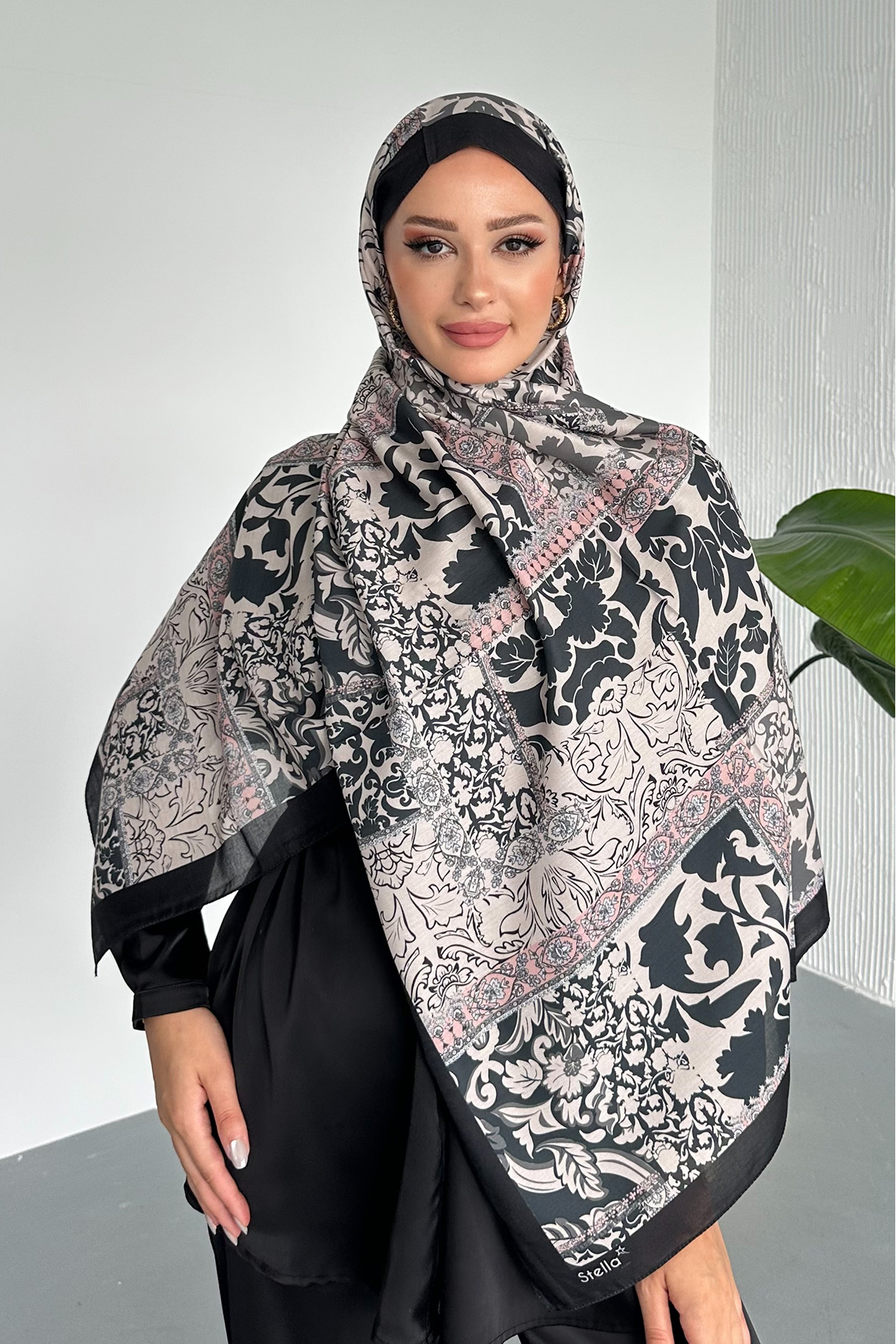 Stella Eşarp-Patch Ethnic Patterned Colorful Soft Cotton Shawl 3