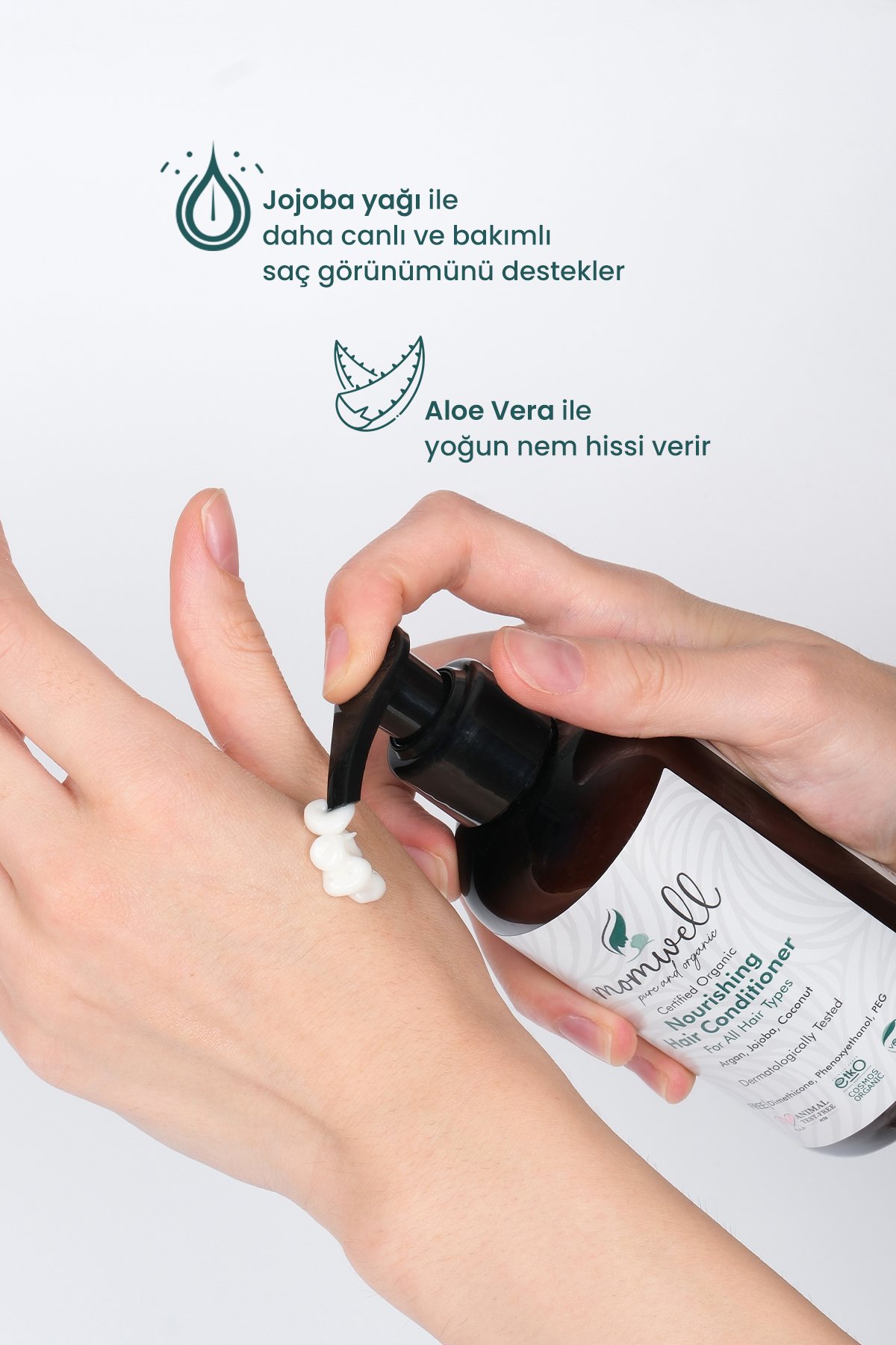 Organik Saç Bakım Kremi | Besleyici, Koruyucu, Nemlendirici Doğal Formül | 200 ml — TYCW2QY2FN169004371194412 — تصویر 3 از 7