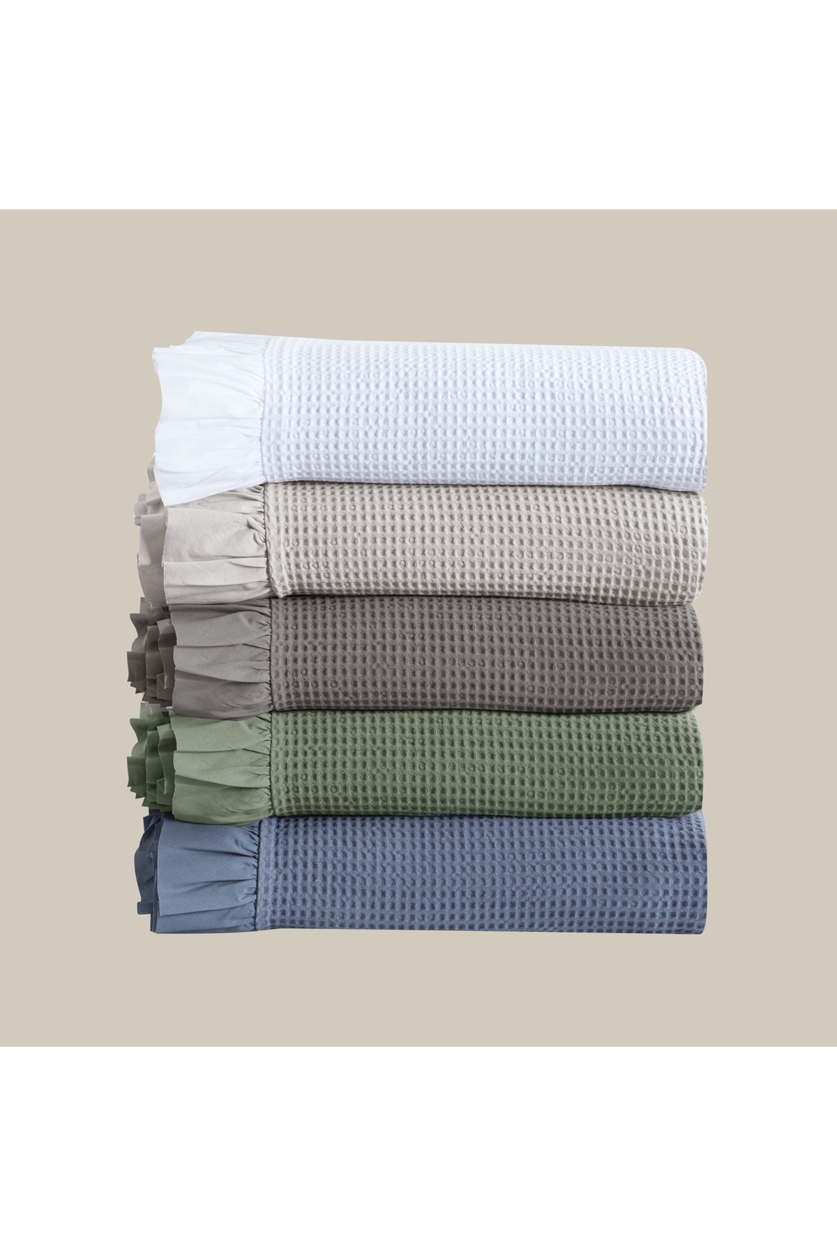 Linens-Bsp Double Bedspread Set Green 3