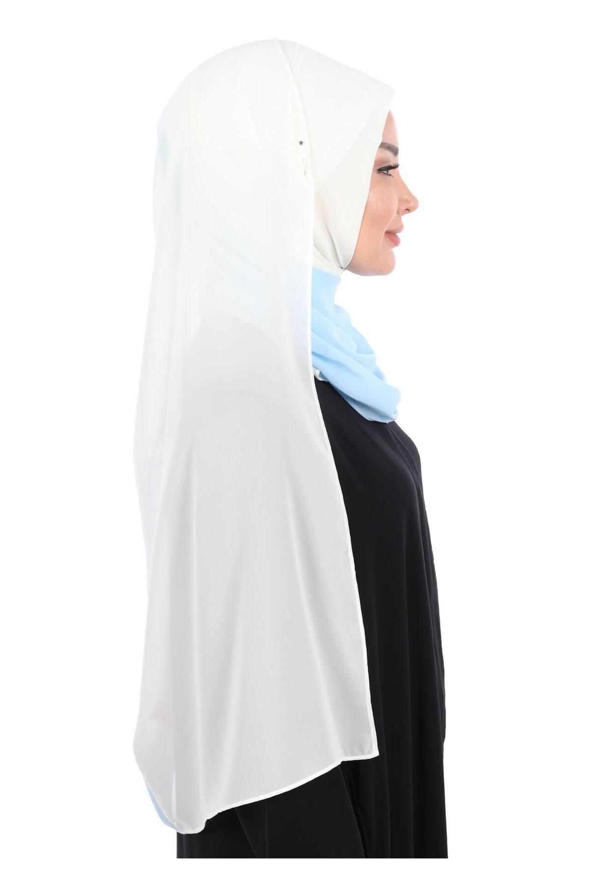 Ayşe Tasarım-Double Color Practical Chiffon Shawl,Ps-102 5
