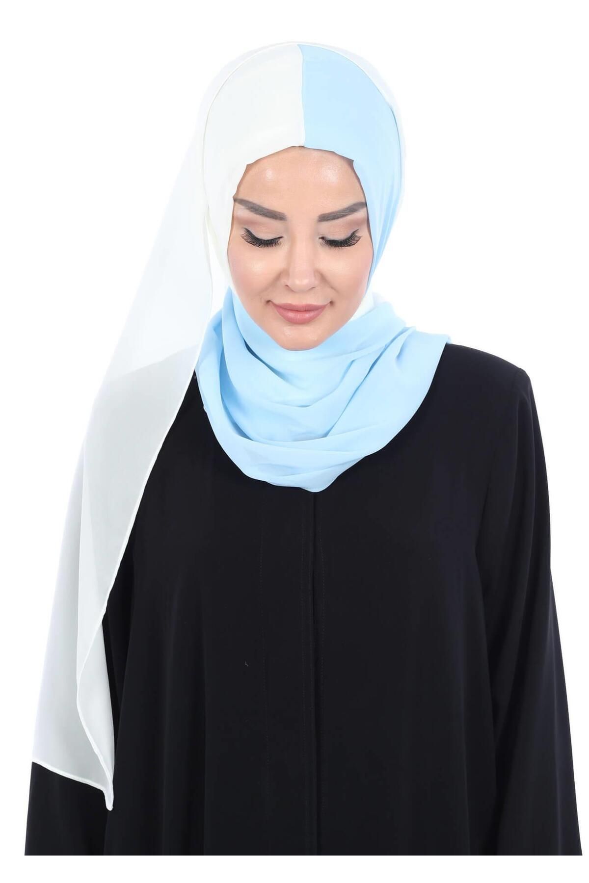 Ayşe Tasarım-Double Color Practical Chiffon Shawl,Ps-102 4
