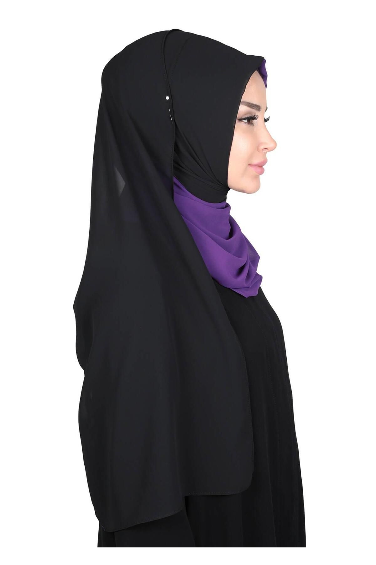 Ayşe Tasarım-Double Color Practical Chiffon Shawl,Ps-102 3