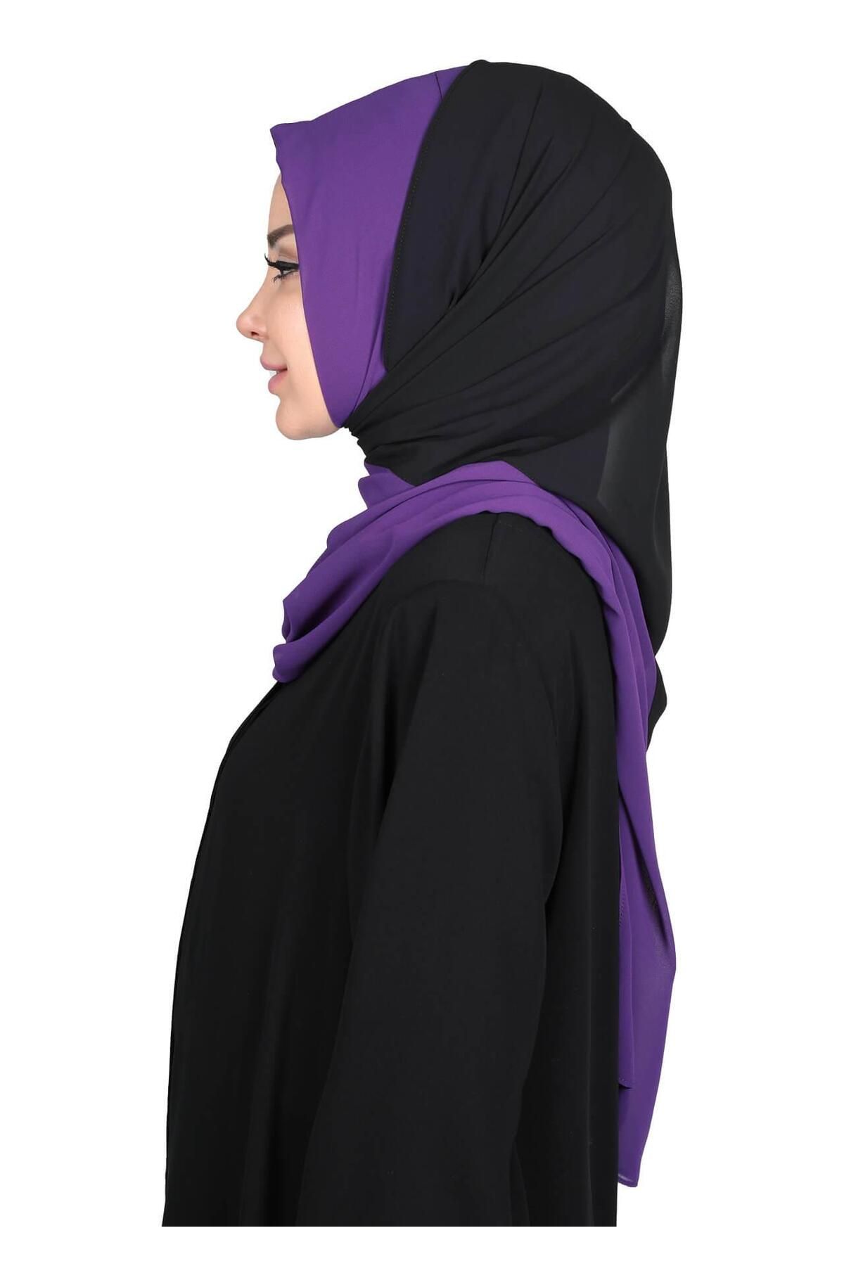 Ayşe Tasarım-Double Color Practical Chiffon Shawl,Ps-102 4