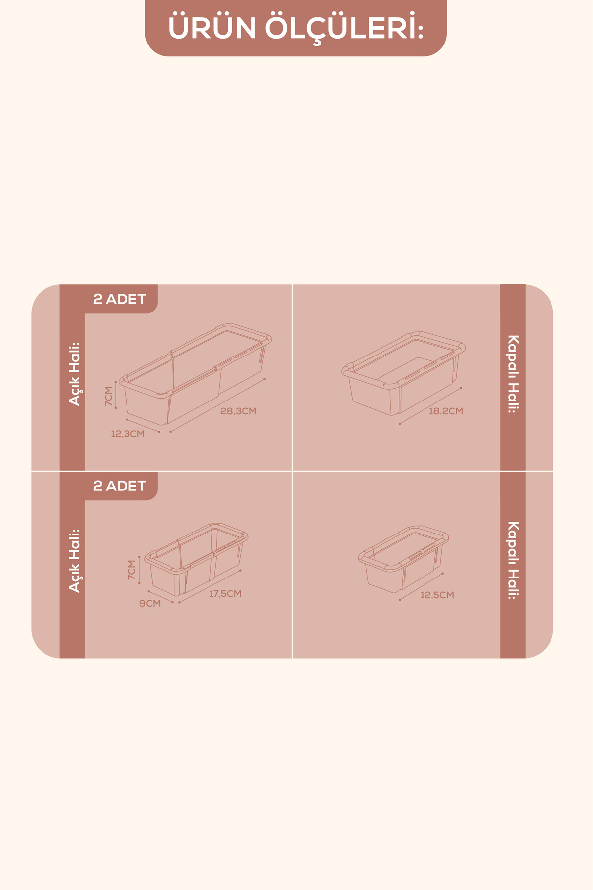 Vienev-Set of 4 Adjustable Drawer Organizer Boxes – Extendable and Shortenable Organizer Set (2A2B) 2