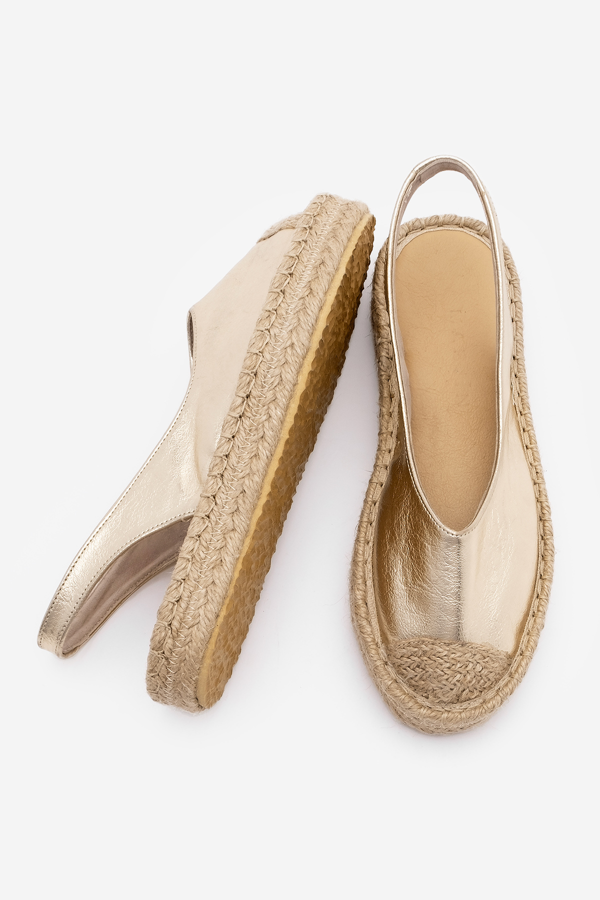 Marjin-Espadrilles-Sandalen aus Jute mit geschlossenen Riemen vorne für den täglichen Gebrauch - Conlep Gold 7