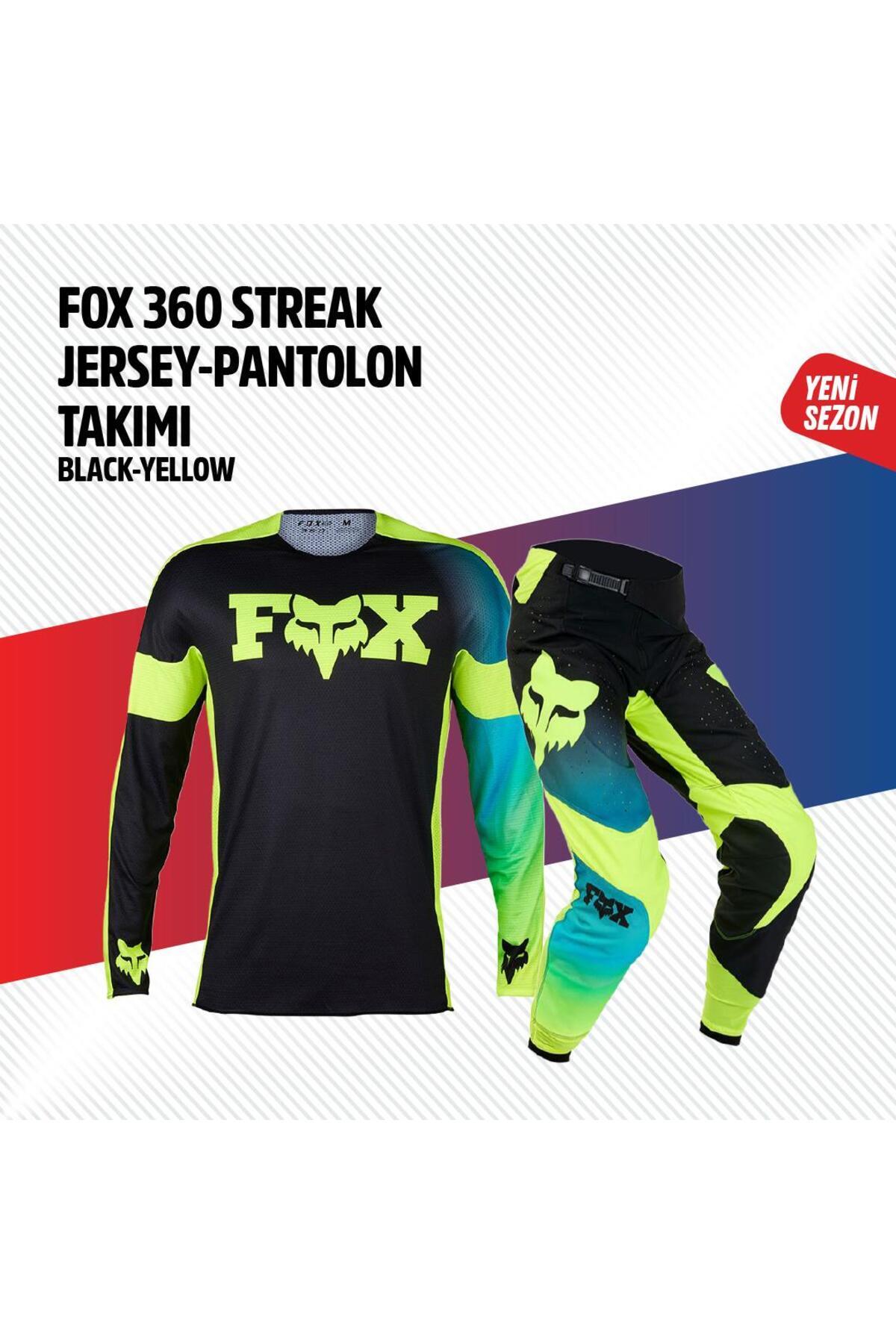 Fox Siyah Sarı Jersey Pantolon Takımı