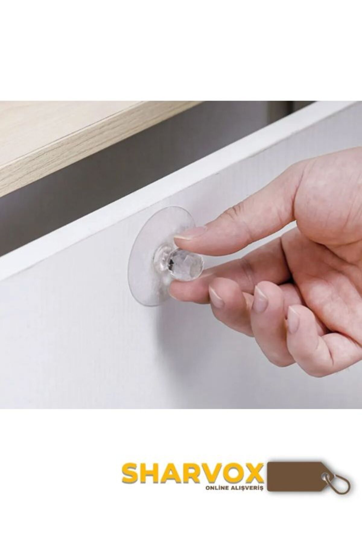 Sharvox-1 Piece Crystal Head Adhesive Handle – Mounting Without Drilling Cabinet, Drawer and Door Handle Holder 3