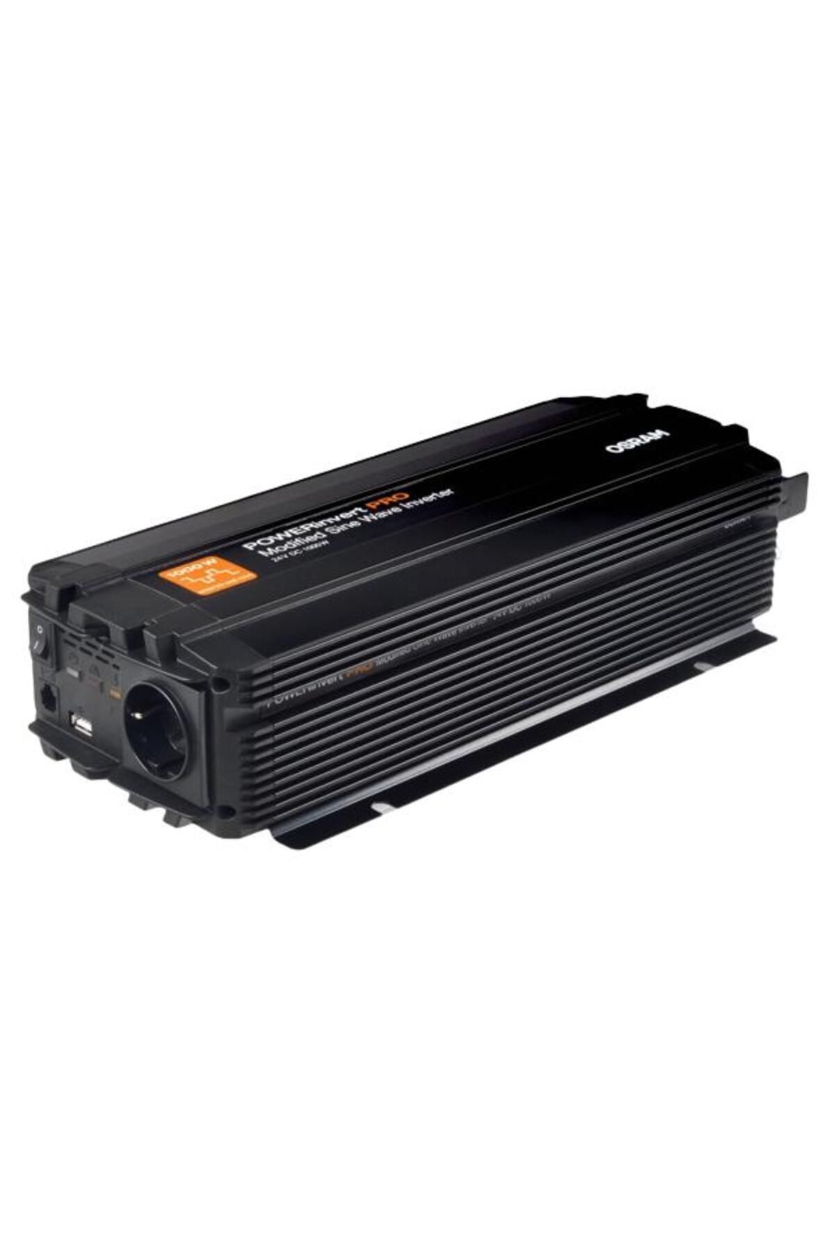 Osram-Modified Sine Wave car inverter 1000W, 24V DC, OEINVMB10, with a 230V socket and a USB 2 port. 1