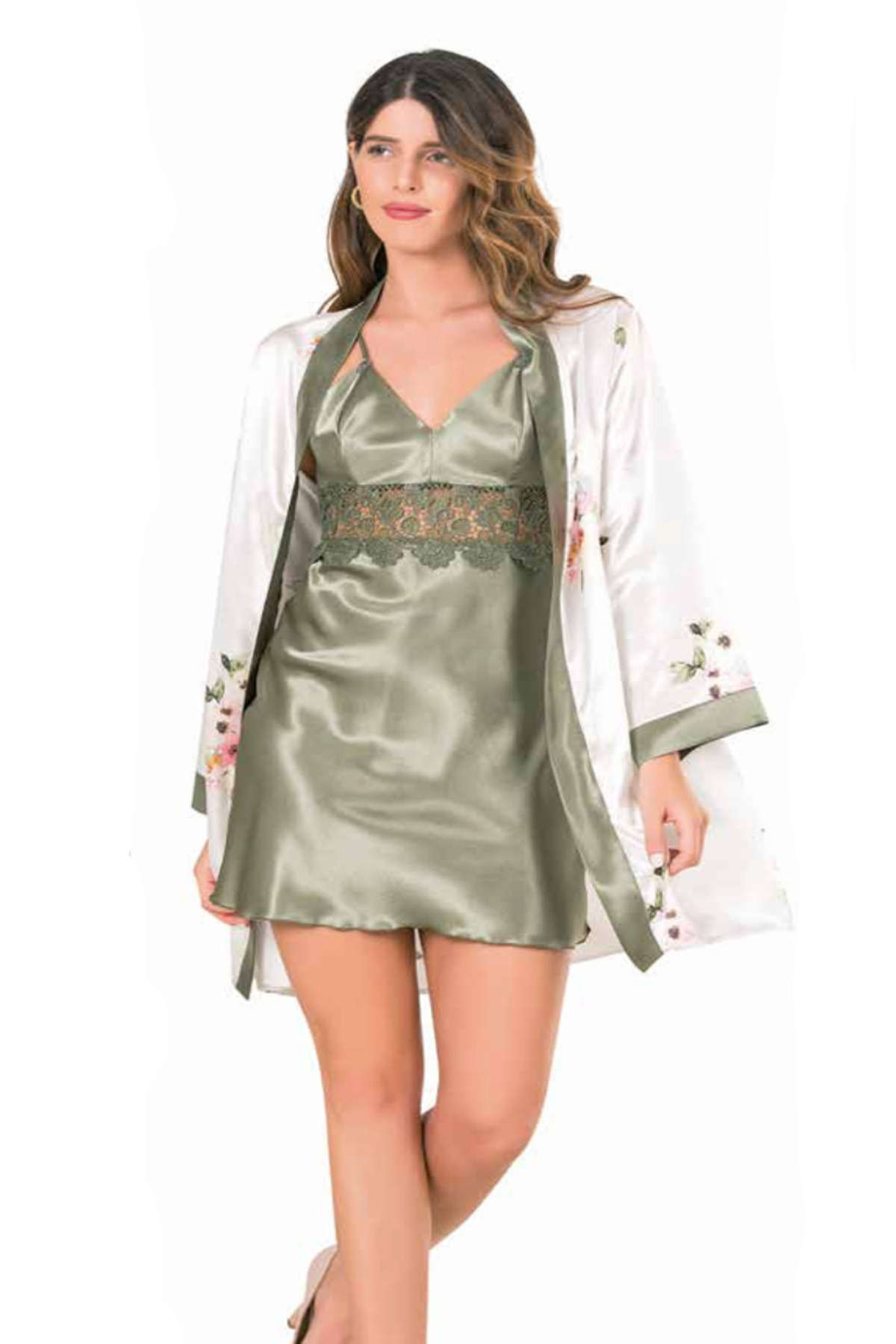 Genel Markalar İç Giyim MOONGİRL Saten Kısa İkili Gecelik Takım