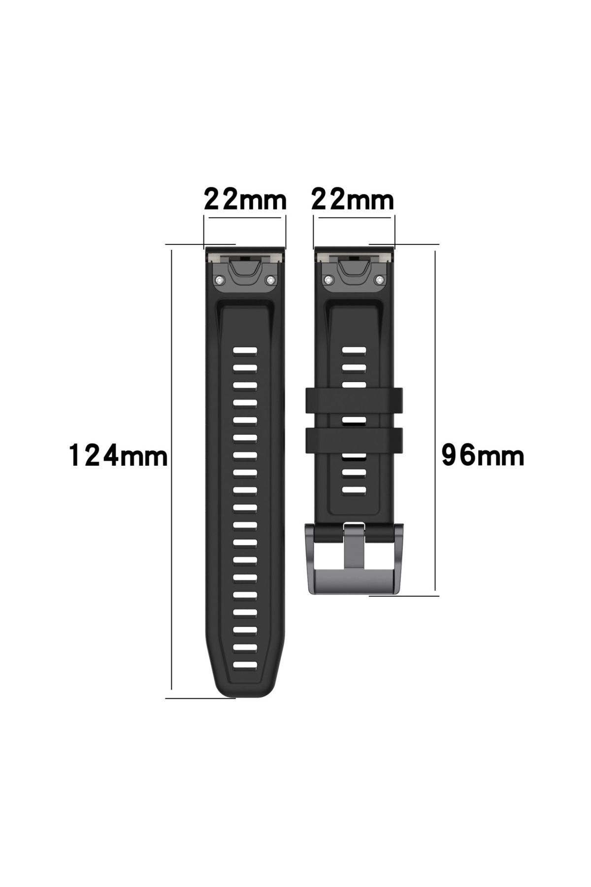 eR D L-Silicone watch strap compatible with Garmin Fenix 6, Fenix 6 Pro, strap width 22 mm, green, eR D L 2