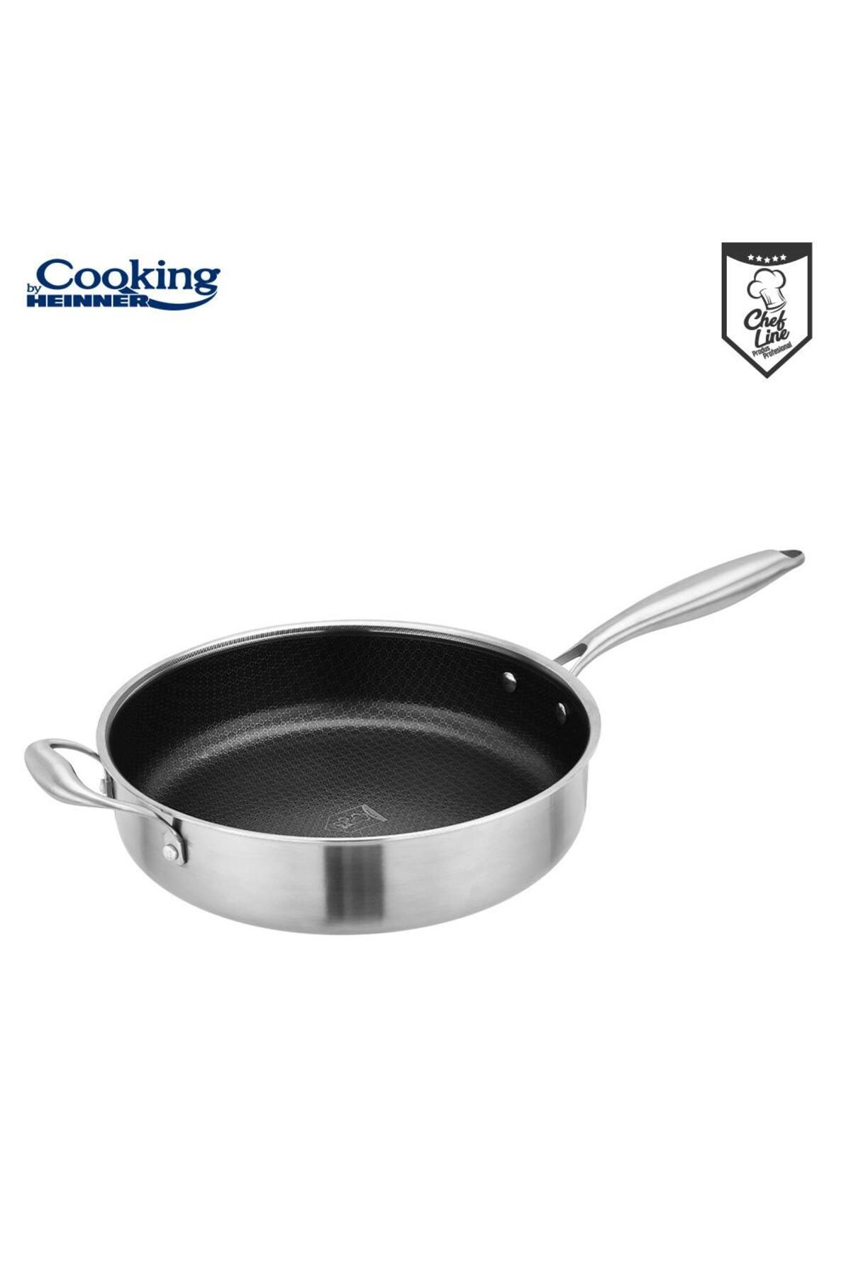 Heinner-Deep frying pan with stainless steel lid, Honeycomb coating, 28x7.5 cm, 4.2 l, Titanium 6