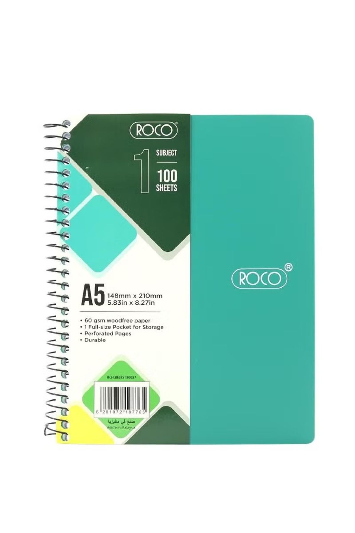 Roco-Neon Glow A5100 Notebook – 100 Vibrant Sheets to Brighten Your Notes 1