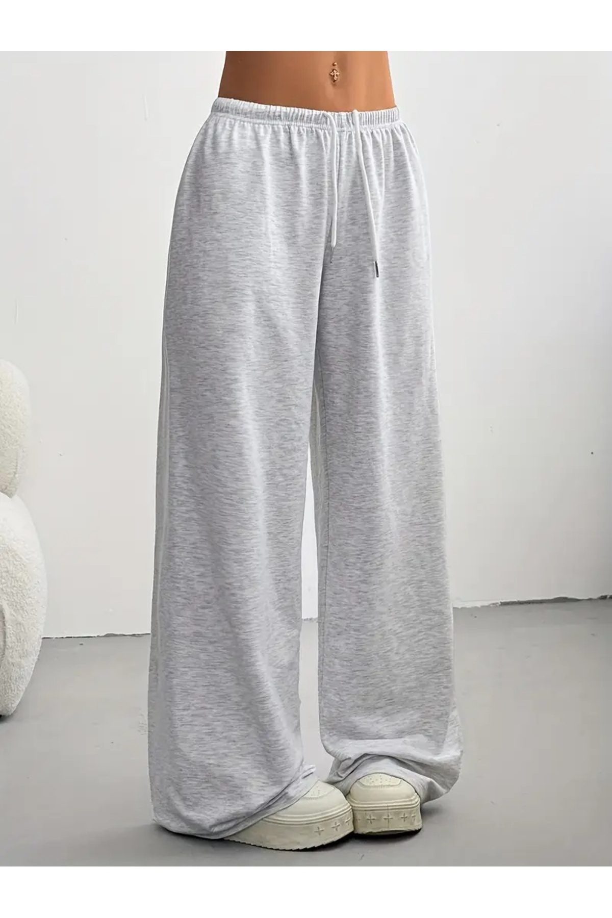 LOSSİA 2 Items Dual Color Women's Black Gray Baggy Plus Size Loose