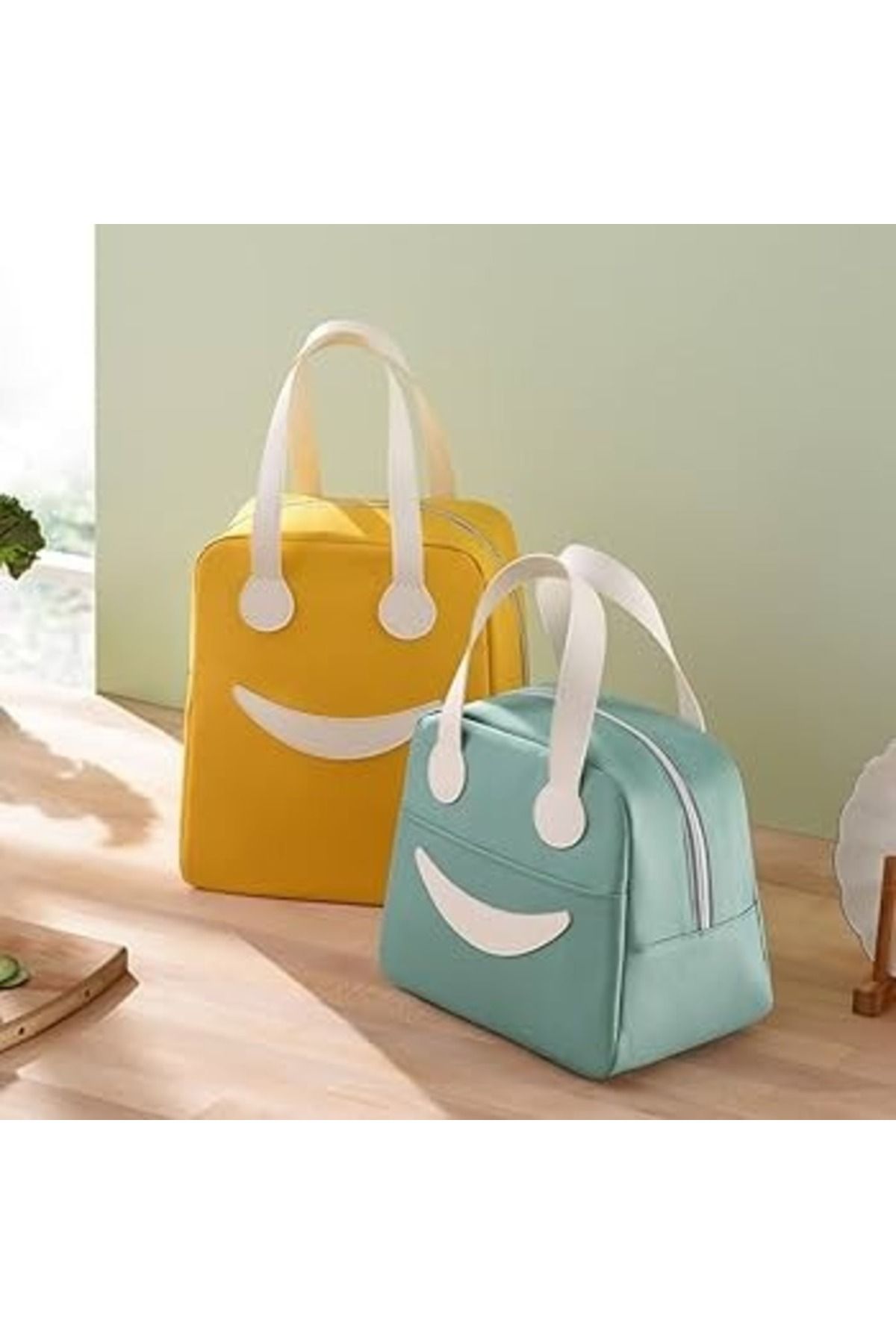 Generic-Women’s & Kids Reusable Smiley Insulated Thermal Lunch Bag – Multiple Colors, Random Selection 3