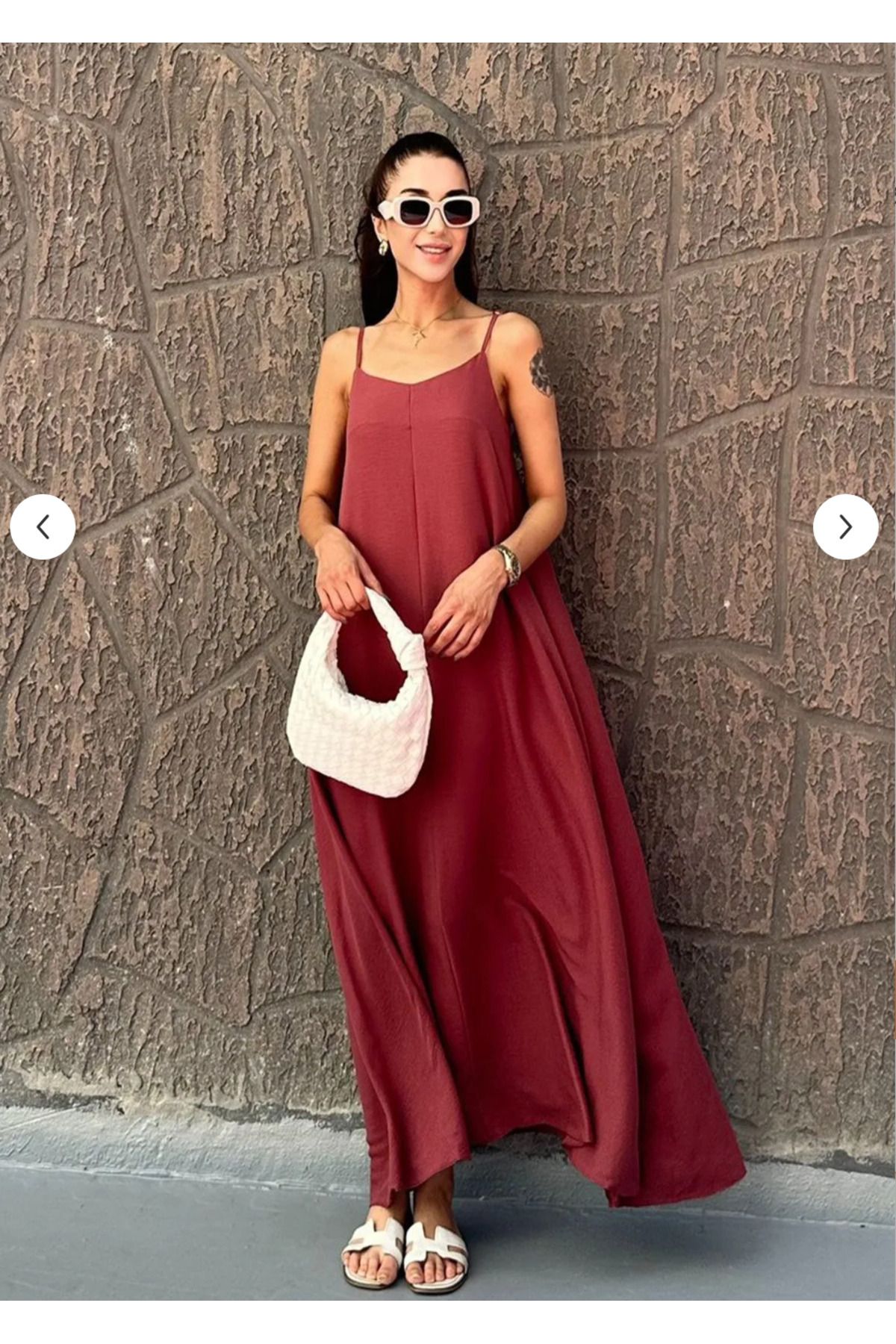 Zikuv Giyim ve Moda Tasarım-Midi Length Full Lycra Dress with Adjustable Strap 3