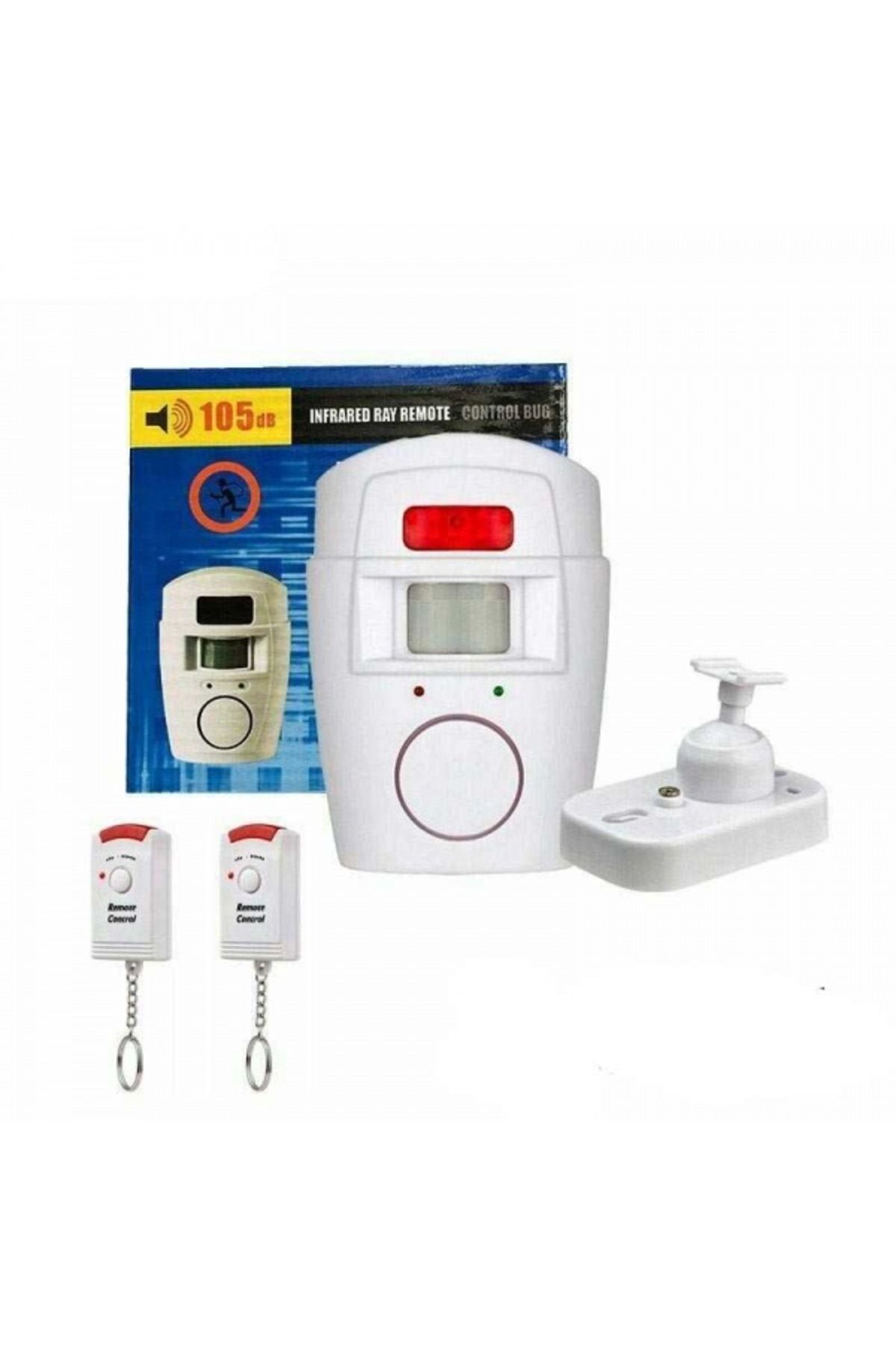 OEM-Wireless alarm with 2 remote controls and infrared motion sensor, 105 db, White 3