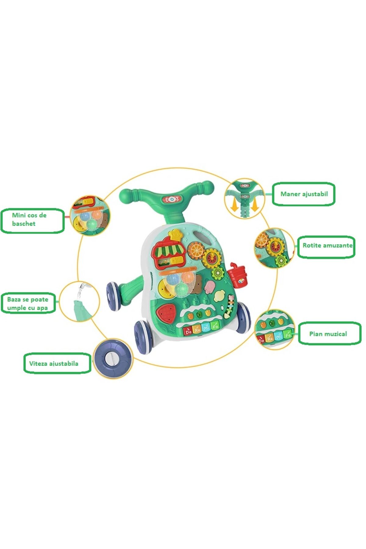 Kikka Boo-2in1 toddler walker convertible into activity table with musical panel KikkaBoo Candy Party Min 3