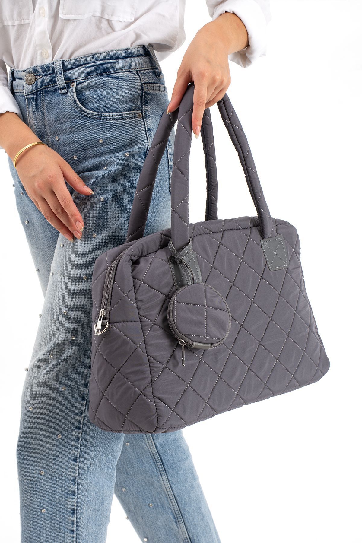 mugalas-Women's Large Size Soft Hand Sleeve and Cross-Use Shoulder Bag Width:45 Length:30 Depth:15 1