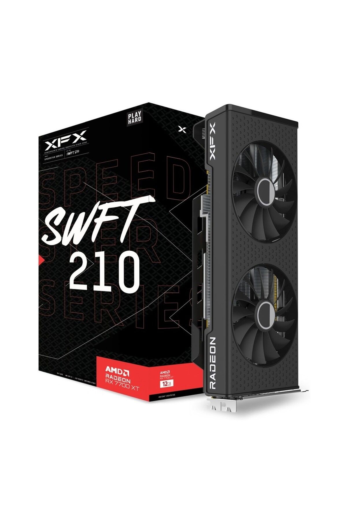 XFX-Placa video XFX Speedster QICK 319 Radeon RX 7700 XT Black Edition 12GB GDDR6 192-bit 1