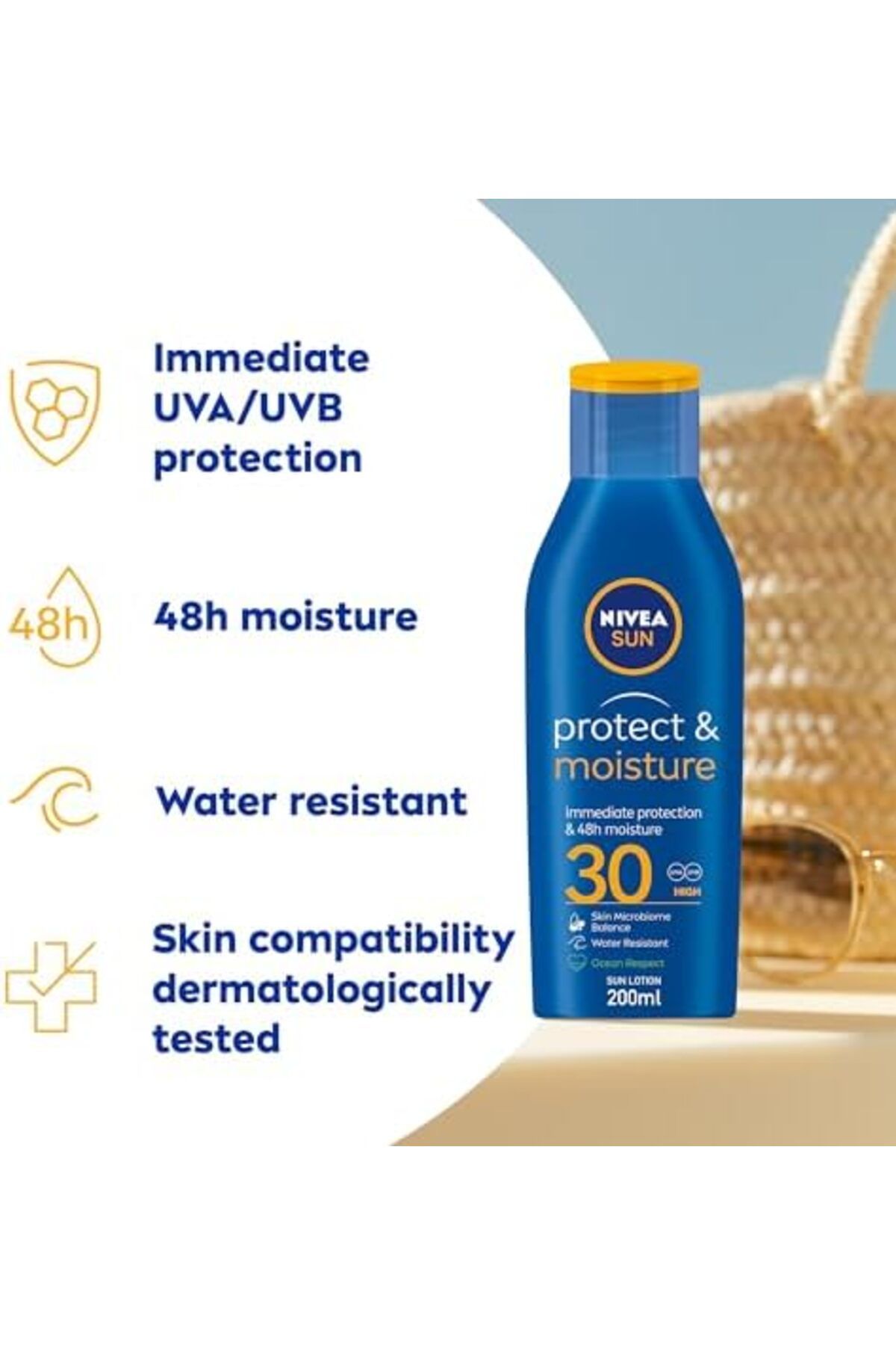NIVEA-Sun Lotion SPF 30, Protects Against UVA/UVB Rays, 200ml 6