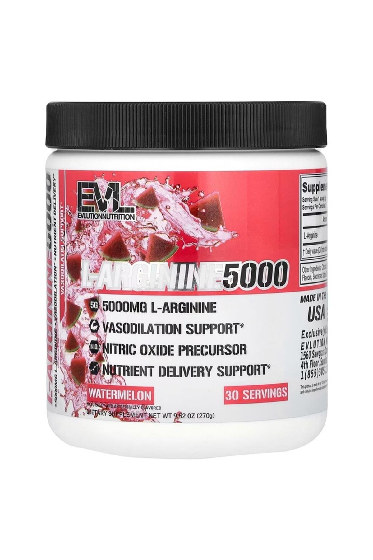 evlution nutrition , L-Arginin 5000, Karpuz, 9,52 oz (270 g)