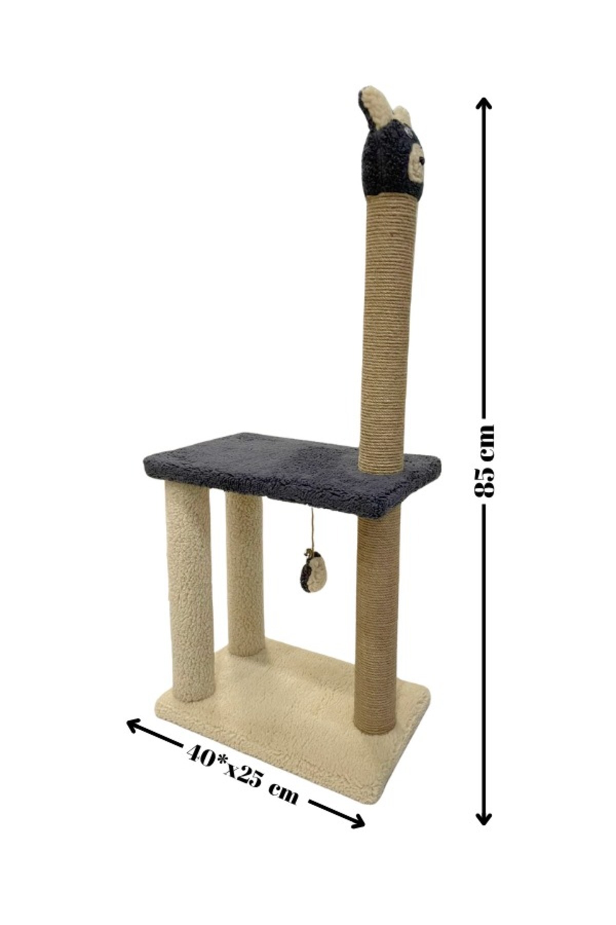 Komano Pontika-Cat Scratching Board with Lama Figure |   Cat Bed |   84cm |   Rasping Platform with Games and Layers 4