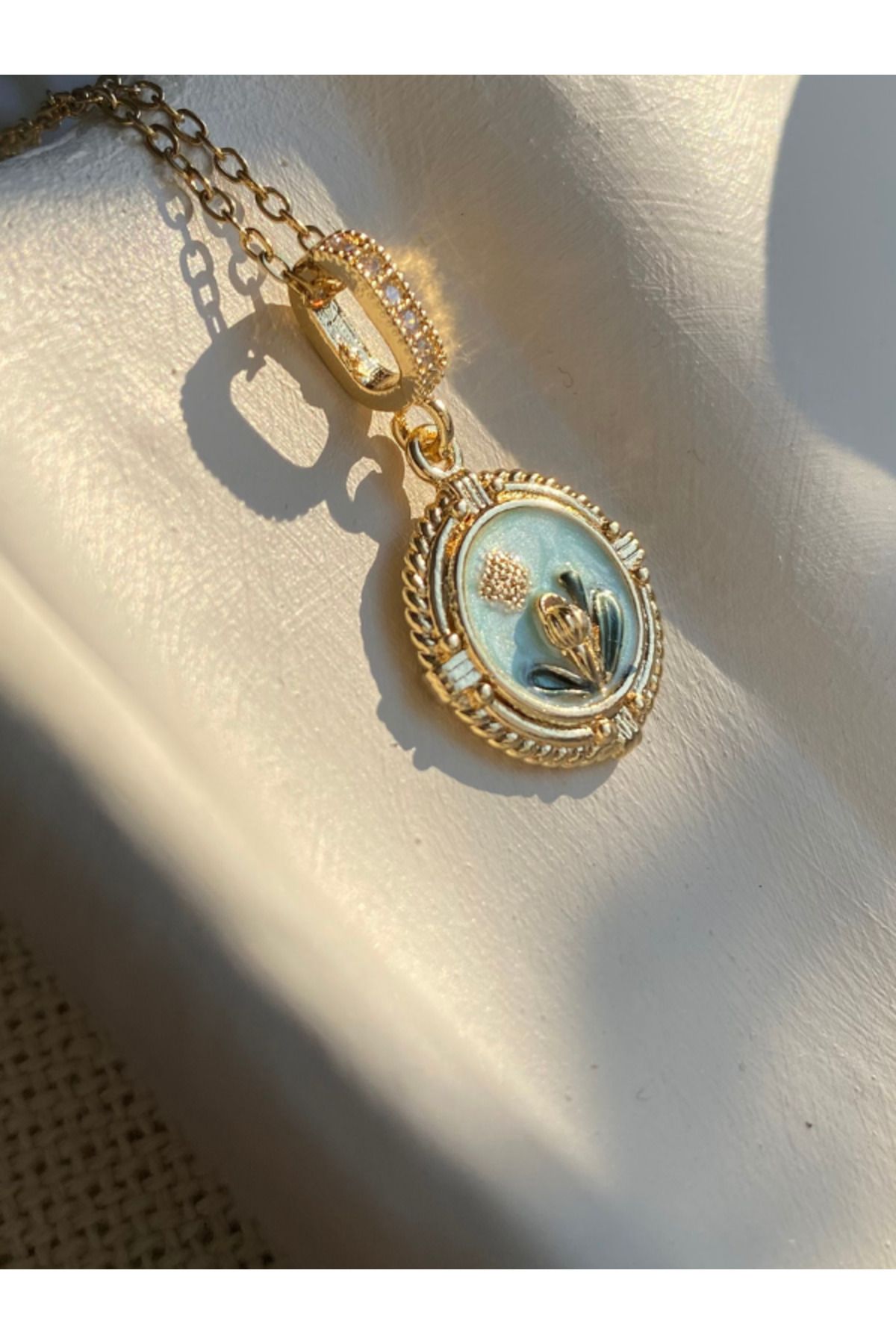 Brethils-Royal Frame Enamel Necklace Guaranteed to Not Tarnish and Rust with Invoice 45 cm 3