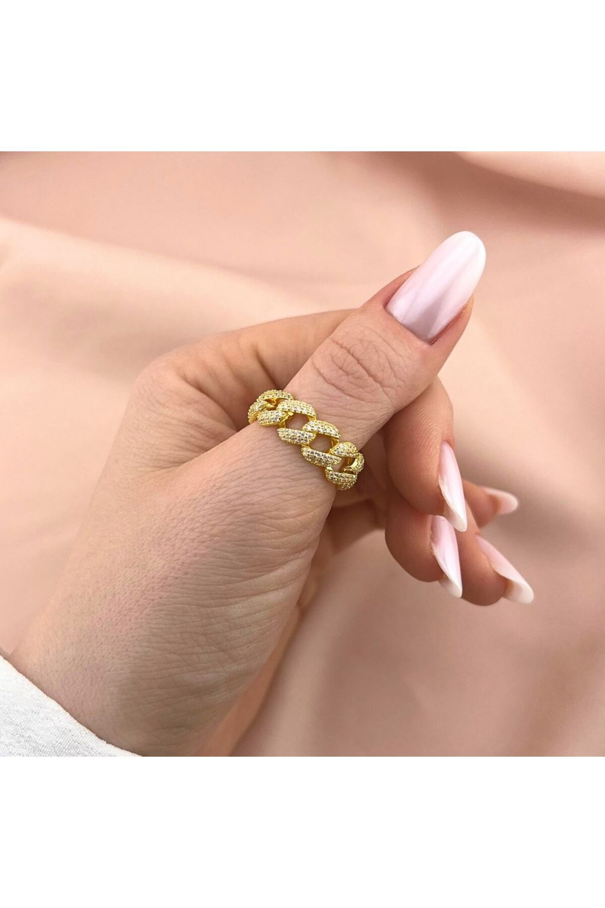 Bijuteria SORELLY-Silver Ring with Gold Plated Cuban Link Mobile 22 2