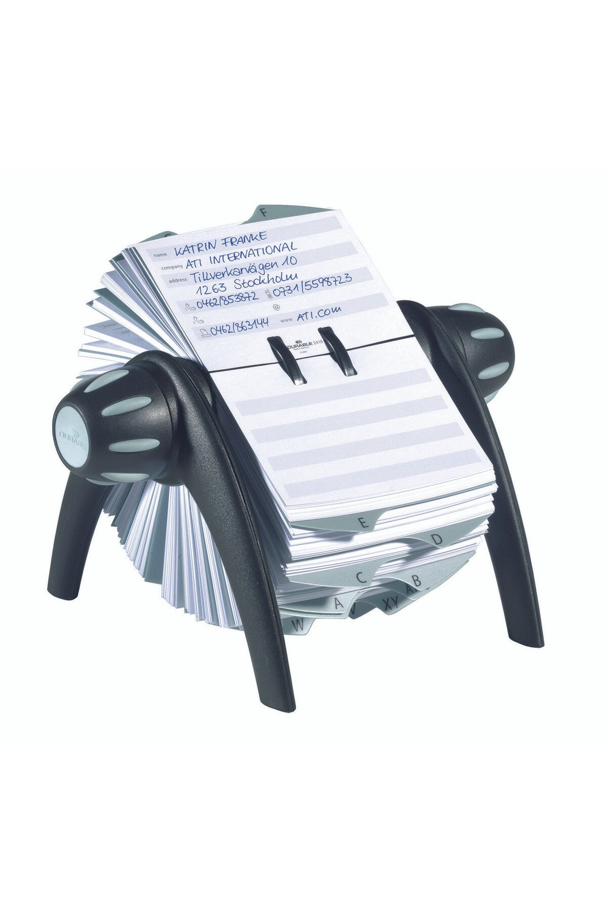 Durable-Rotating Quick Note Card Holder, Letter Indexed with 500 Index Cards, Perfect for Organizing Information 4