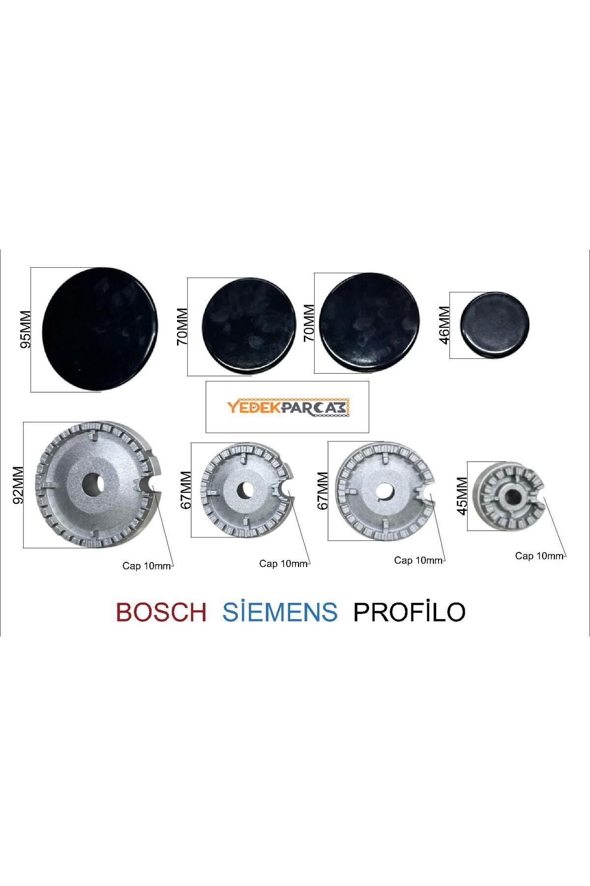 Yp Part 8 Parça Bosch Siemens Profilo Vestel Uyumlu Ocak Bek ve Kapak Takımı İtalyan Tip (Çift Oyuklu)