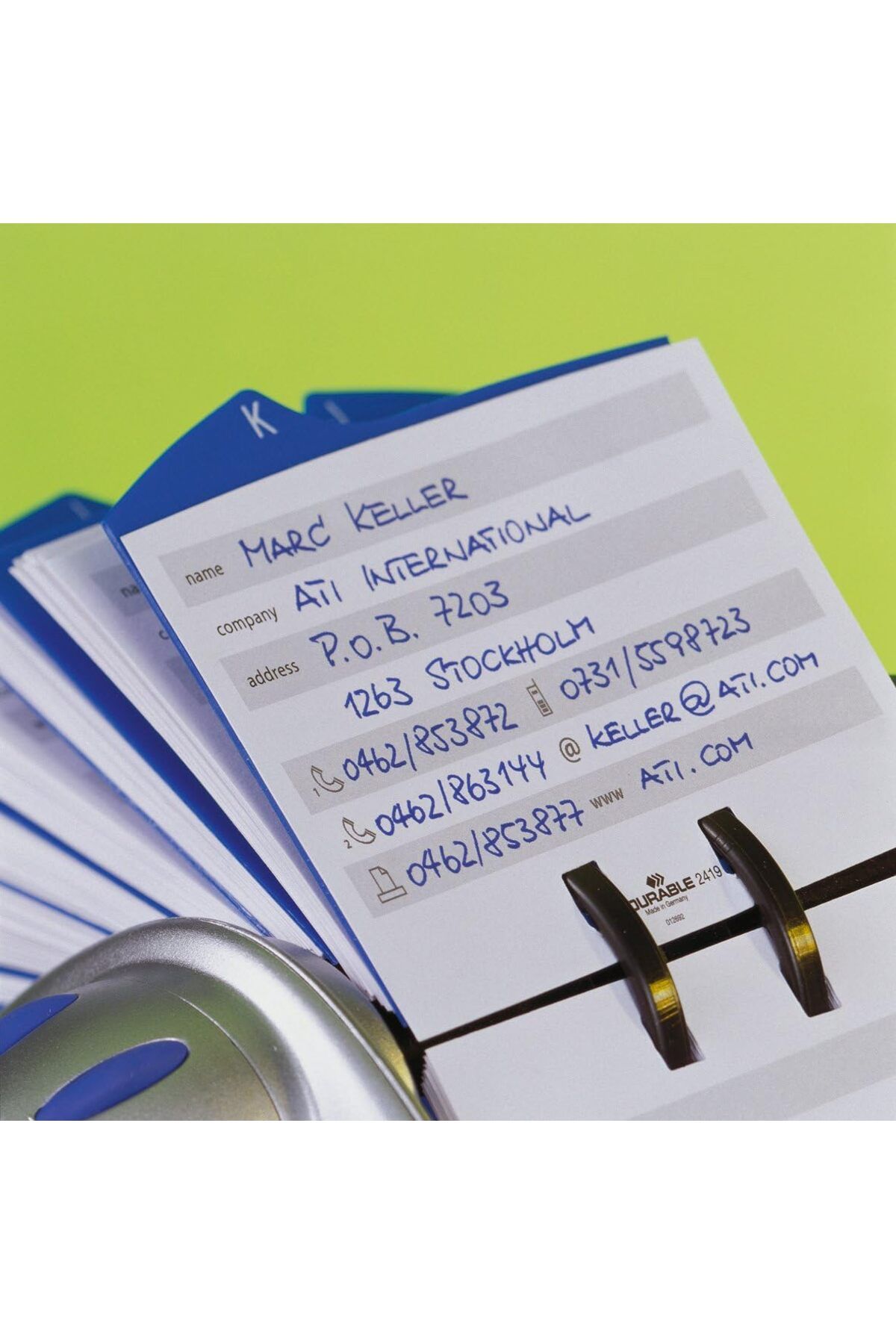 Durable-Rotating Quick Note Card Holder, Letter Indexed with 500 Index Cards, Perfect for Organizing Information 2