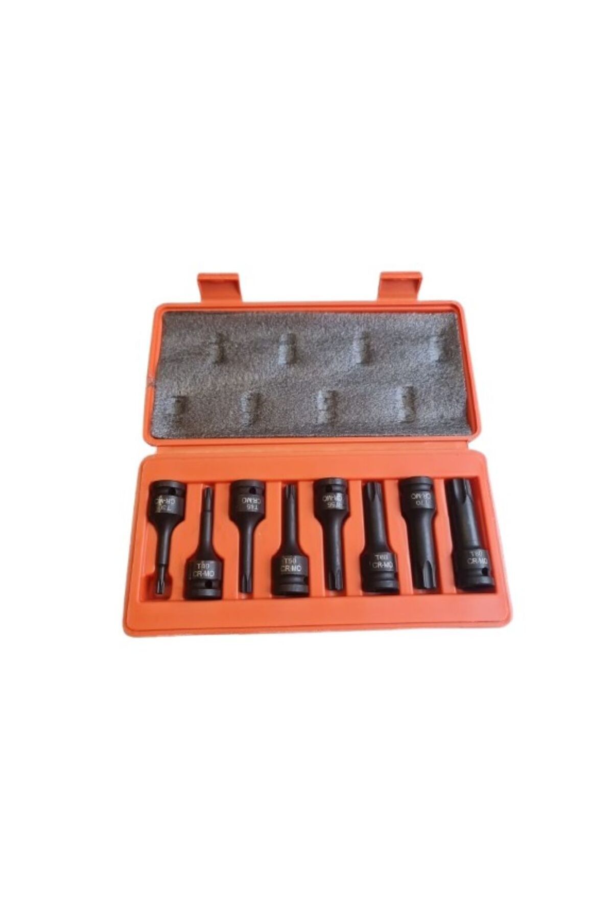 Metal Needs-Set of 8 impact sockets, torx tip T30 - T80, 1/2 drive, Cr-Mo 7